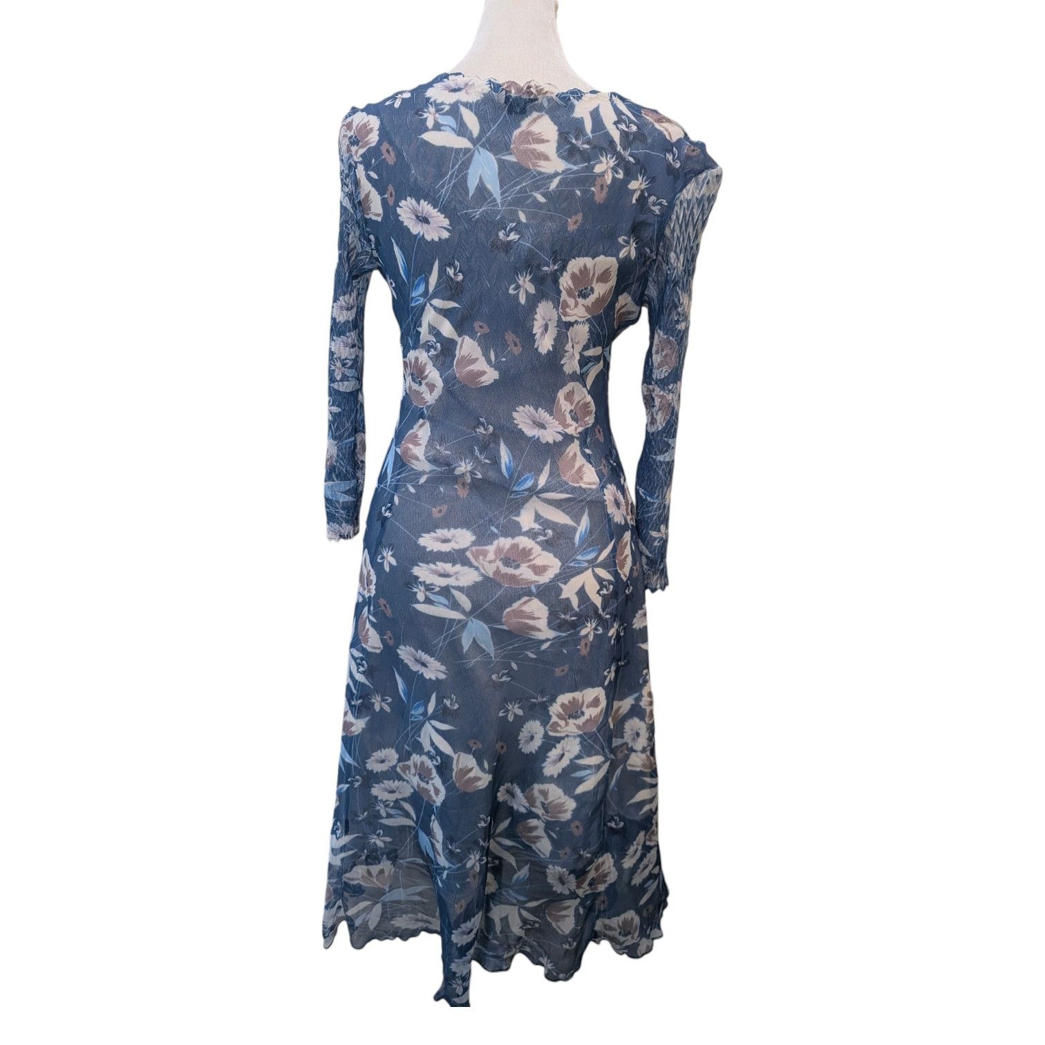 Other Komarov Petite Charmeuse & Chiffon Midi Dress 3/4 Sleeve Size S / US 4 / IT 40 - 3 Thumbnail