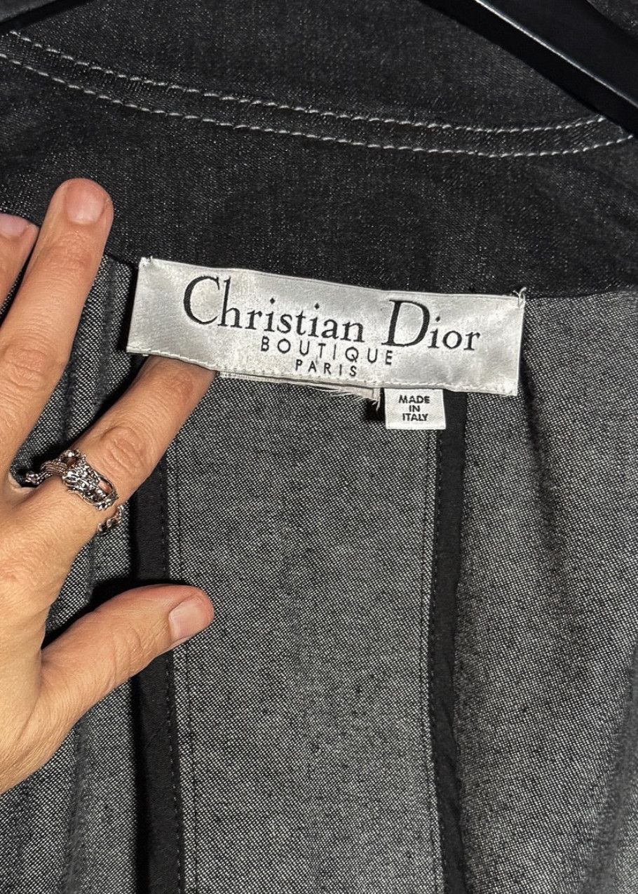 Dior Christian Dior Black Leather Braided Sleeves Denim Jacket Size M / US 6-8 / IT 42-44 - 10 Thumbnail