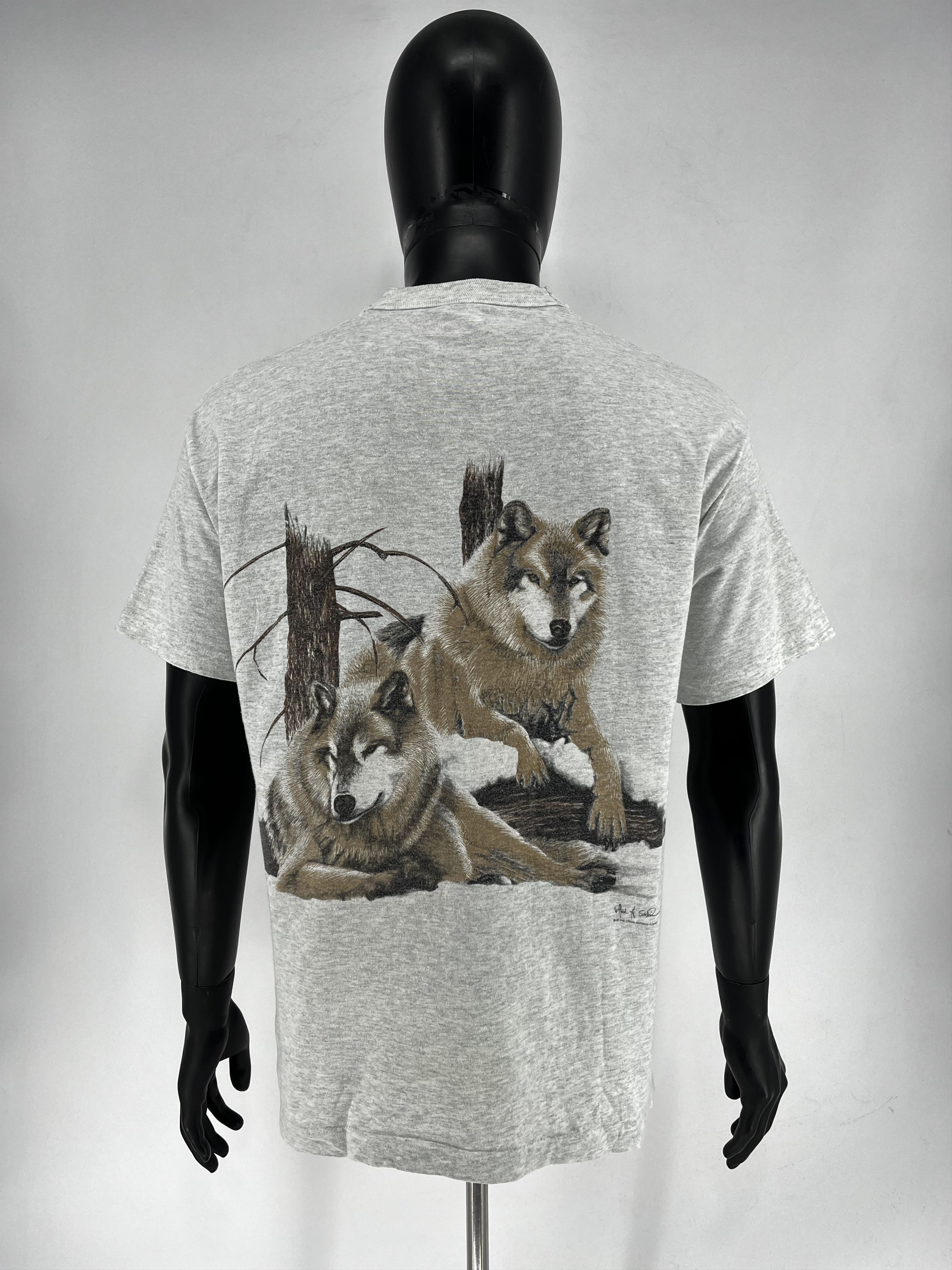 Vintage Vintage 90s Wolf Face Boxy Fit Tee Toys Rock Size XL Size US XL / EU 56 / 4 - 13 Thumbnail