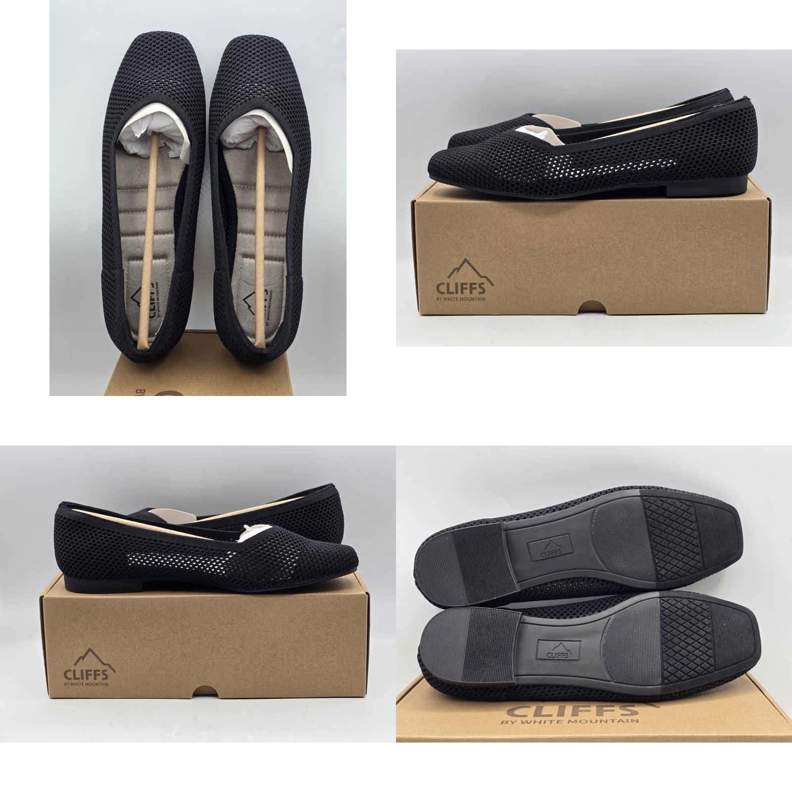 Vintage NIB CLIFFS BY WHITE MOUNTAIN Women’s Beslee Flats - Black/Fabric - Size 11 Size US 11 / IT 41 - 8 Thumbnail