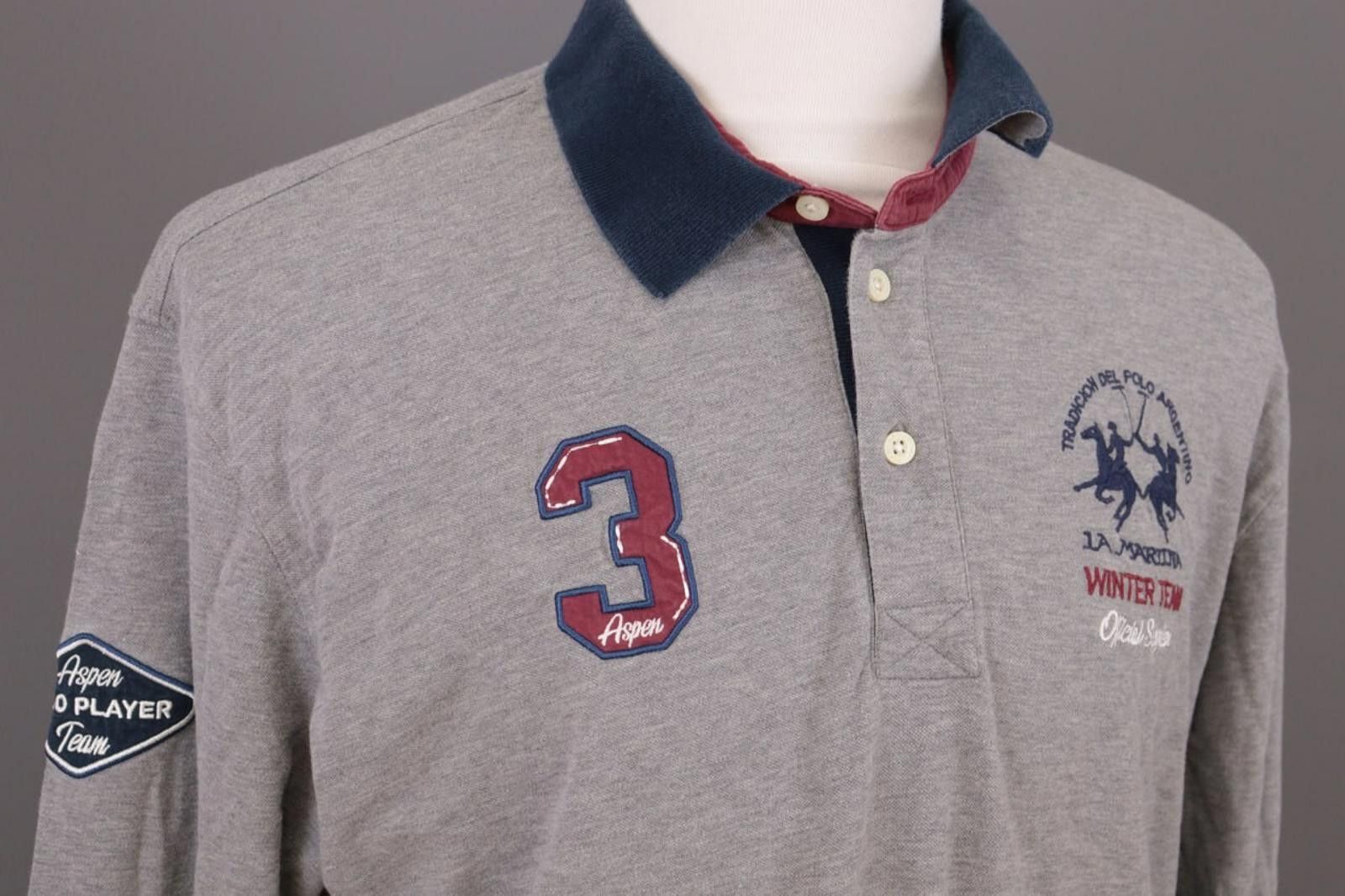 La Martina La Martina Buenos Aires Gray Winted Team Polo Shirt Size XXL Size US XXL / EU 58 / 5 - 8 Thumbnail