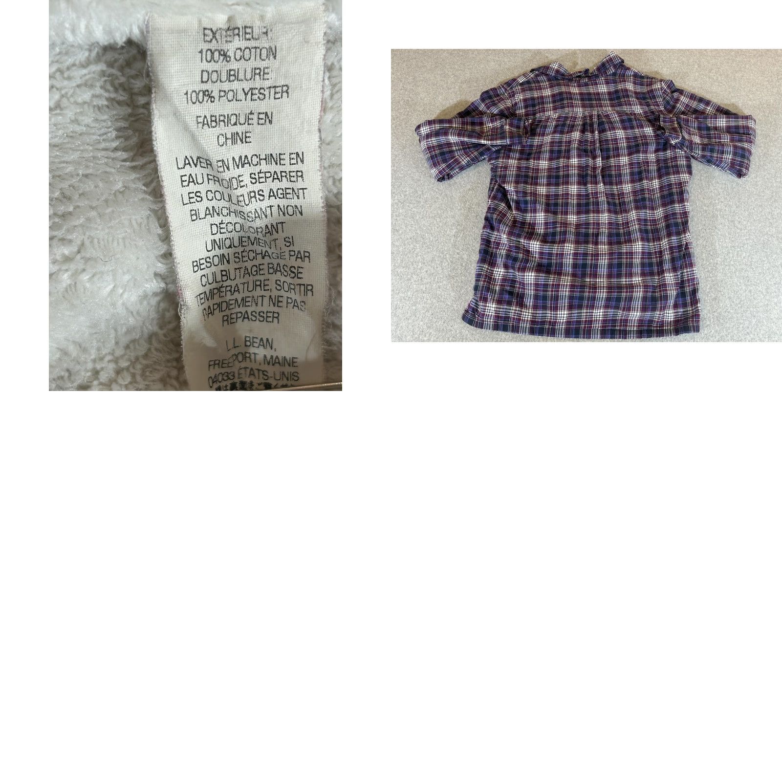 Vintage L.L. Bean Flannel Shirt Womens M Plaid Button-Up Shacket Jacket Top Fleece Lined Casual Fall Winter Violet Purple Size M / US 6-8 / IT 42-44 - 8 Thumbnail