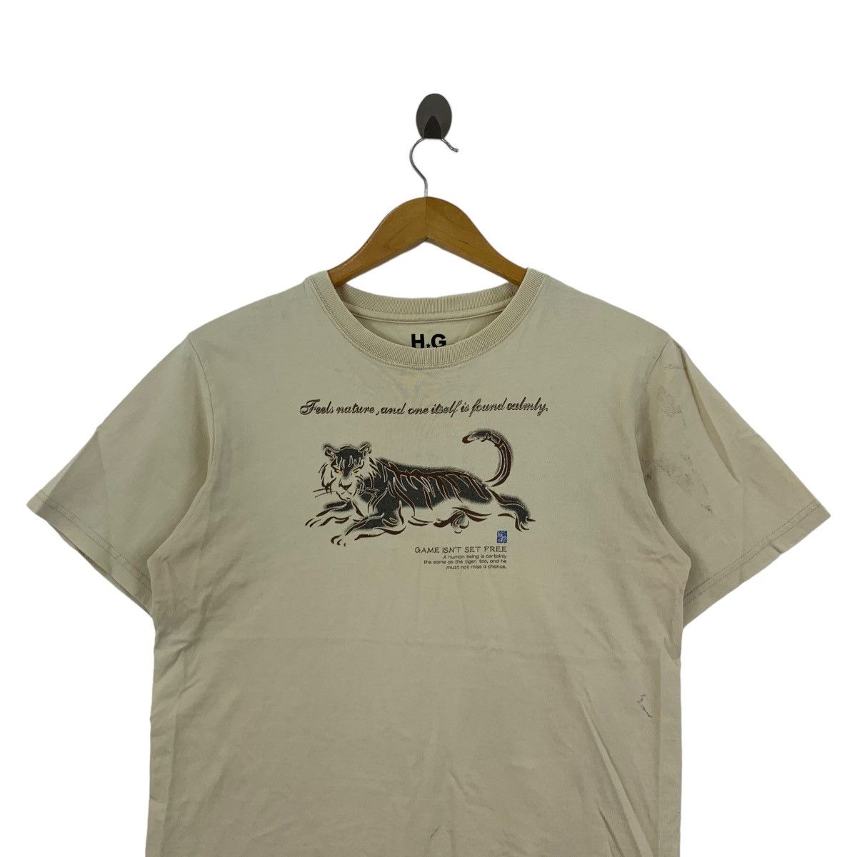 Vintage HELLO GEM TIGER Nature Japan Traditional Tee Shirt Top Game Size S / US 4 / IT 40 - 2 Thumbnail