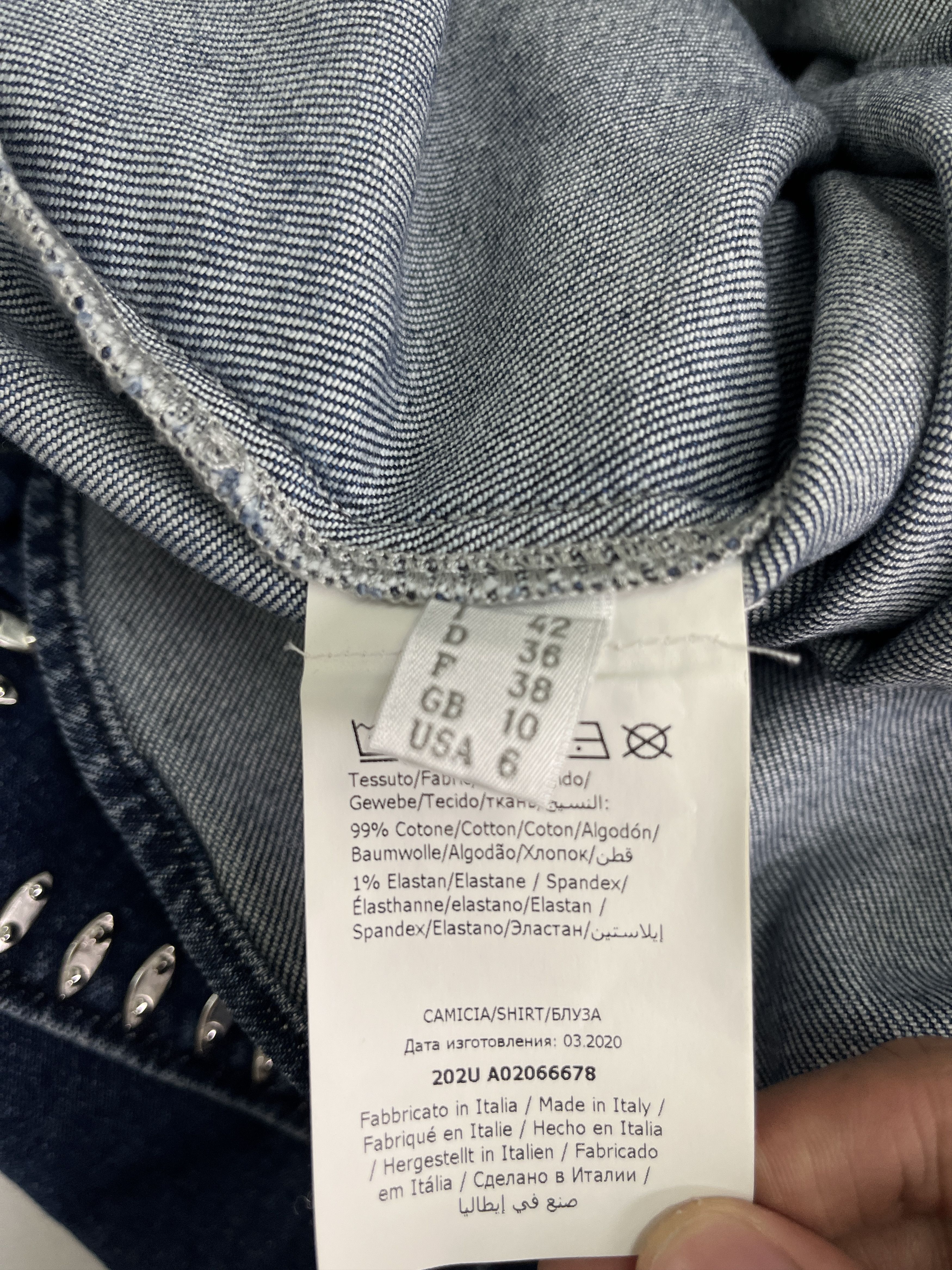 Alberta Ferretti Alberta Ferretti Denim Long Sleeve Shirt Size S / US 4 / IT 40 - 5 Thumbnail
