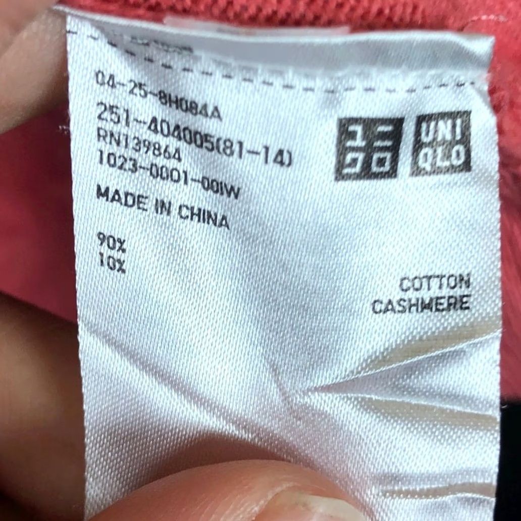 Uniqlo Uniqlo Womens Sweater Blush V Neck Long Sleeve Cashmere Blend Medium Size M / US 6-8 / IT 42-44 - 7 Thumbnail