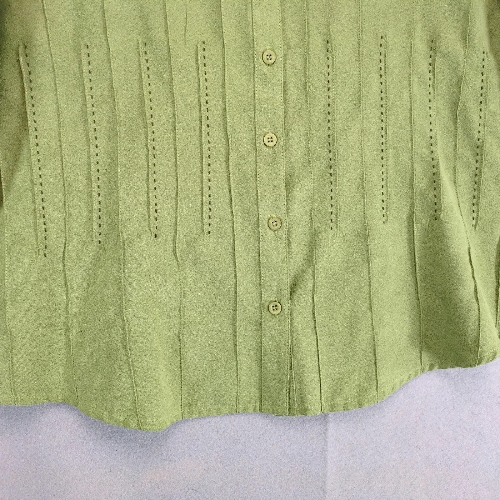 Vintage Baxter & Wells Faux Suede Button Up Shirt Pintuck Pleats XL Size XL / US 12-14 / IT 48-50 - 9 Thumbnail