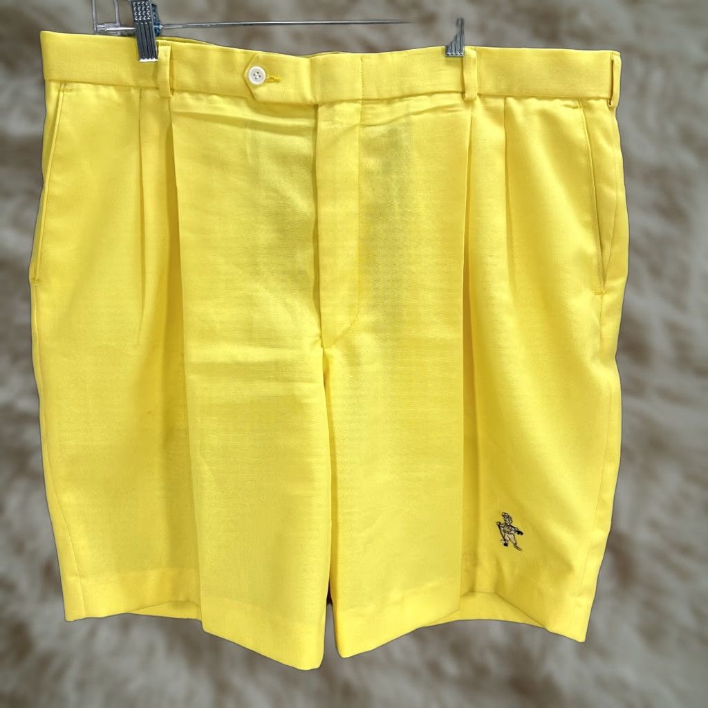 Vintage VINTAGE The T. Barry Knicker Co. Golf Knickers Shorts Yellow Pleated Front Mens Sz 40 Size US 40 / EU 56 - 1 Thumbnail