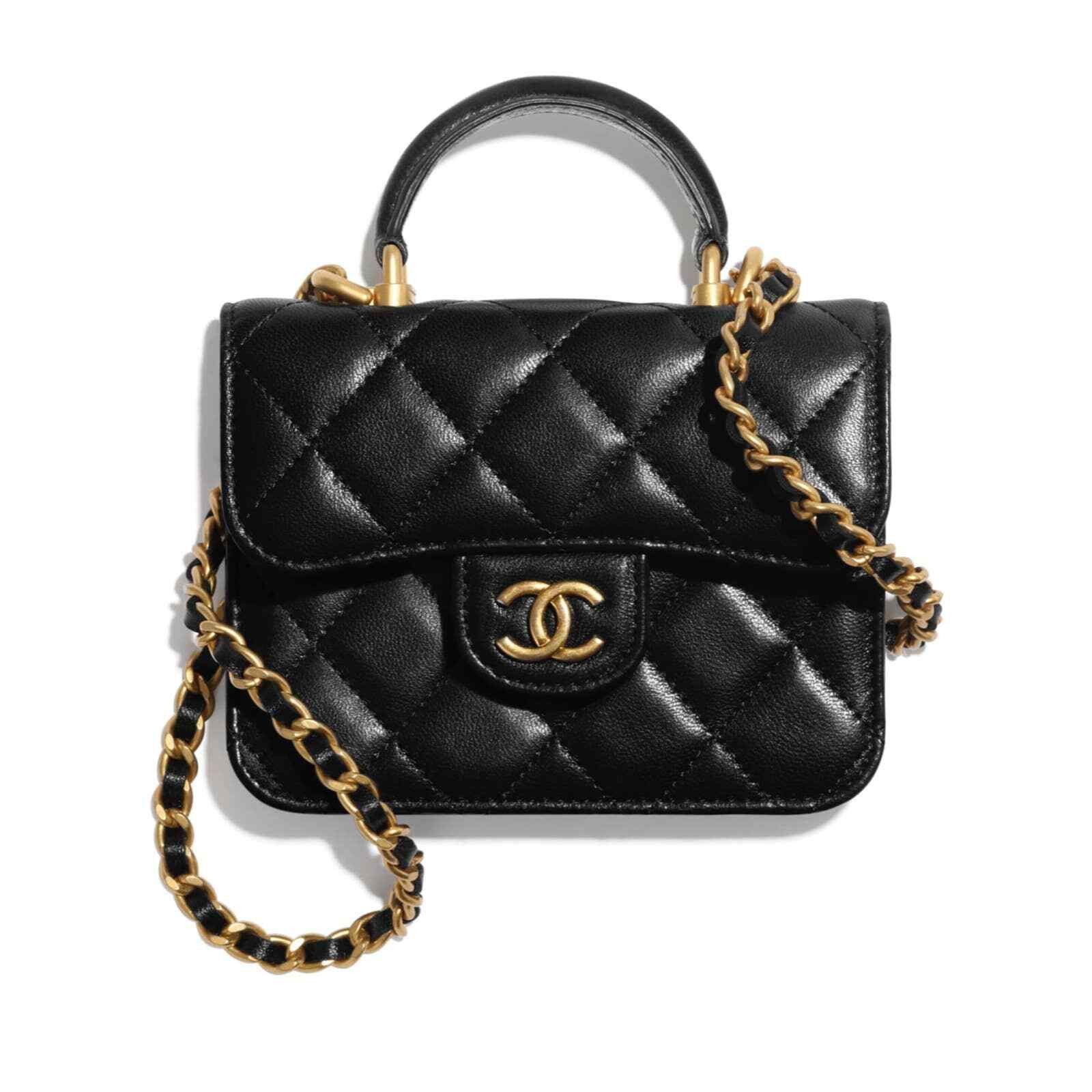 Chanel Chanel Coin Purse With Chain Gold Handle Crossbody Bag Size ONE SIZE - 1 Thumbnail