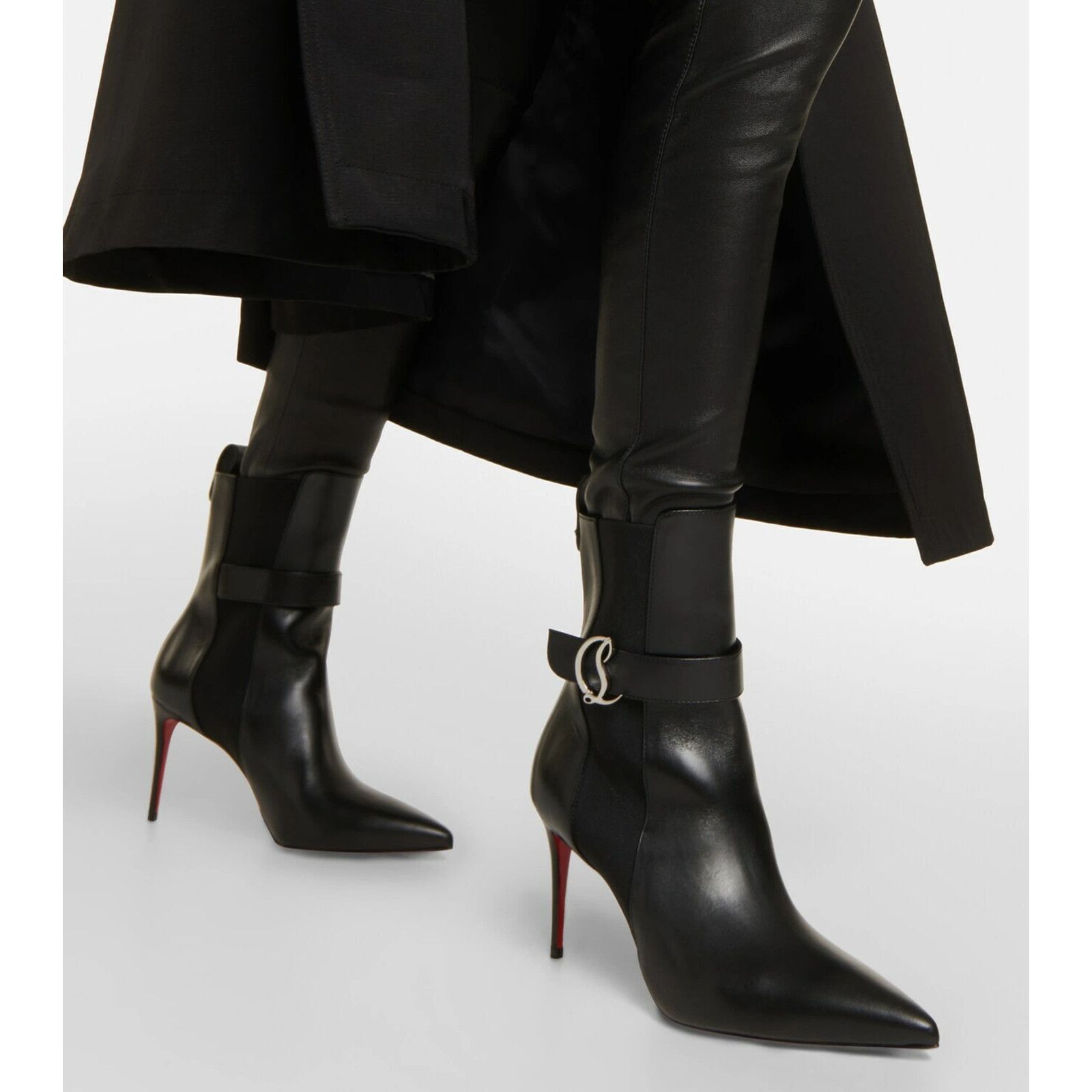 Christian Louboutin Christian Louboutin SO CL Chelsea Booty 85 Black Leather Size US 7.5 / IT 37.5 - 5 Thumbnail