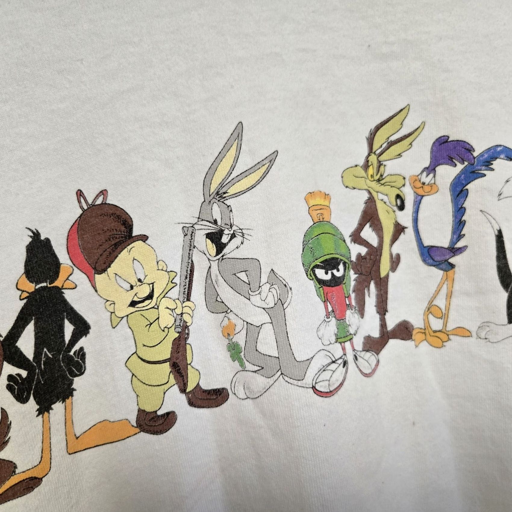 Fruit Of The Loom VINTAGE Looney Tunes T-Shirt Single Stitched 1991 XL 2-Sided Warner Bros Rare White Unisex Adults Regular Theme: Cartoon Bugs Bunny Shirt Mens Girls Size US XL / EU 56 / 4 - 7 Thumbnail