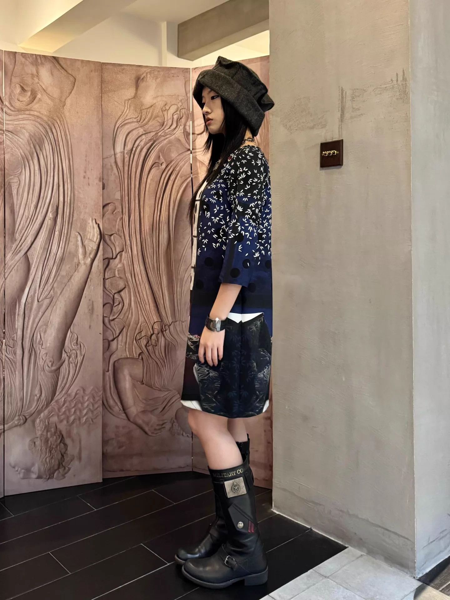 Cop Copine Cop Copine Vtg Wind Print AirCotton 3/4Sleeve Dress 36 Size XS / US 0-2 / IT 36-38 - 5 Thumbnail