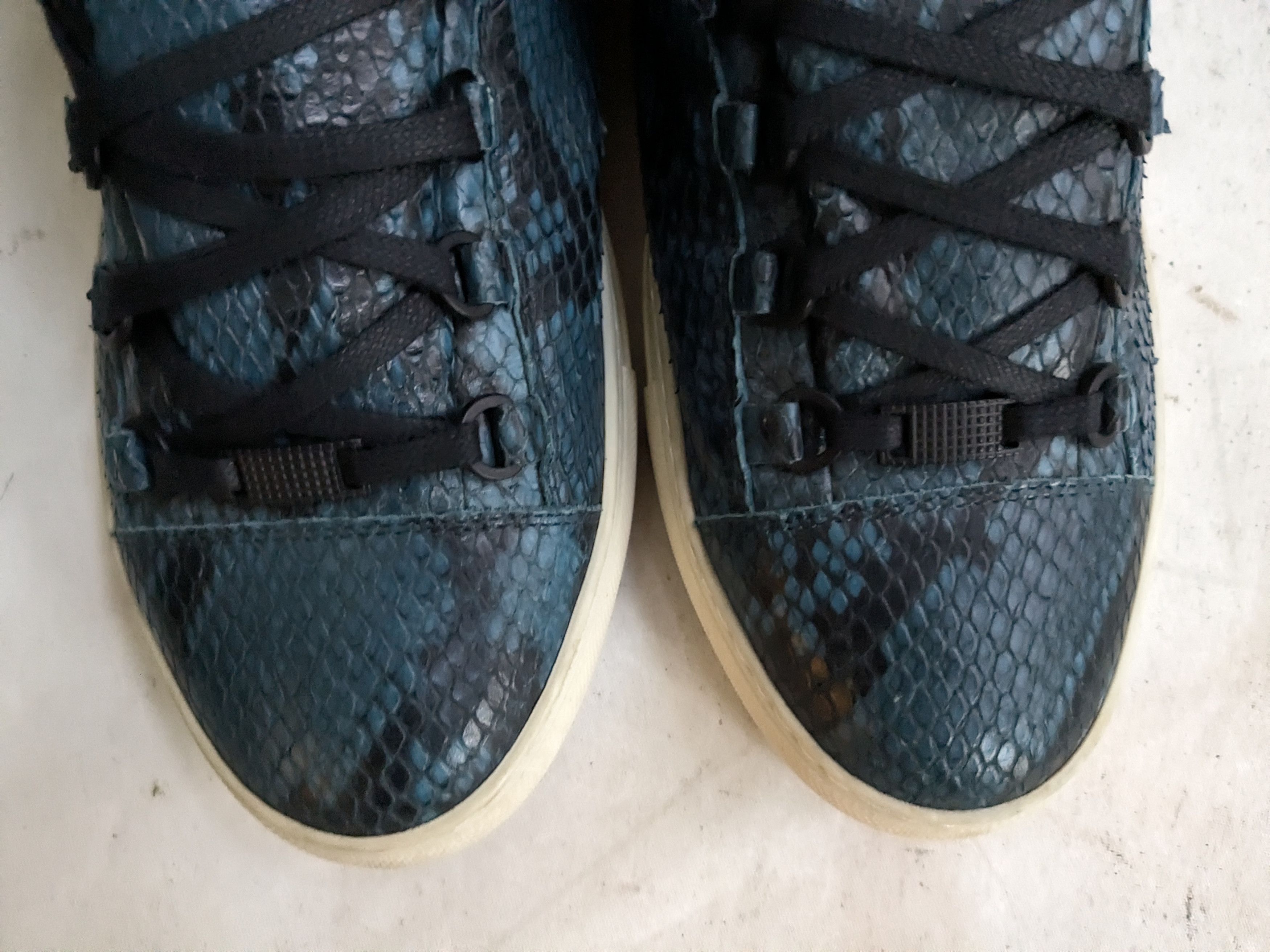 Balenciaga Balenciaga Arena Blue Snakeskin 11 High Tops Leather Size US 11 / EU 44 - 3 Thumbnail