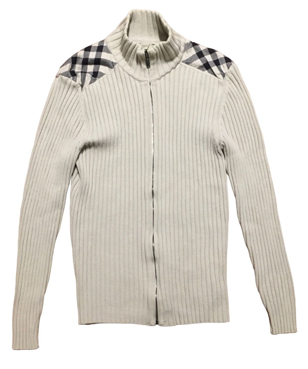 Burberry Burberry London Beige Cotton Knit Zip Sweater Size L Size US L / EU 52-54 / 3 - 1 Thumbnail