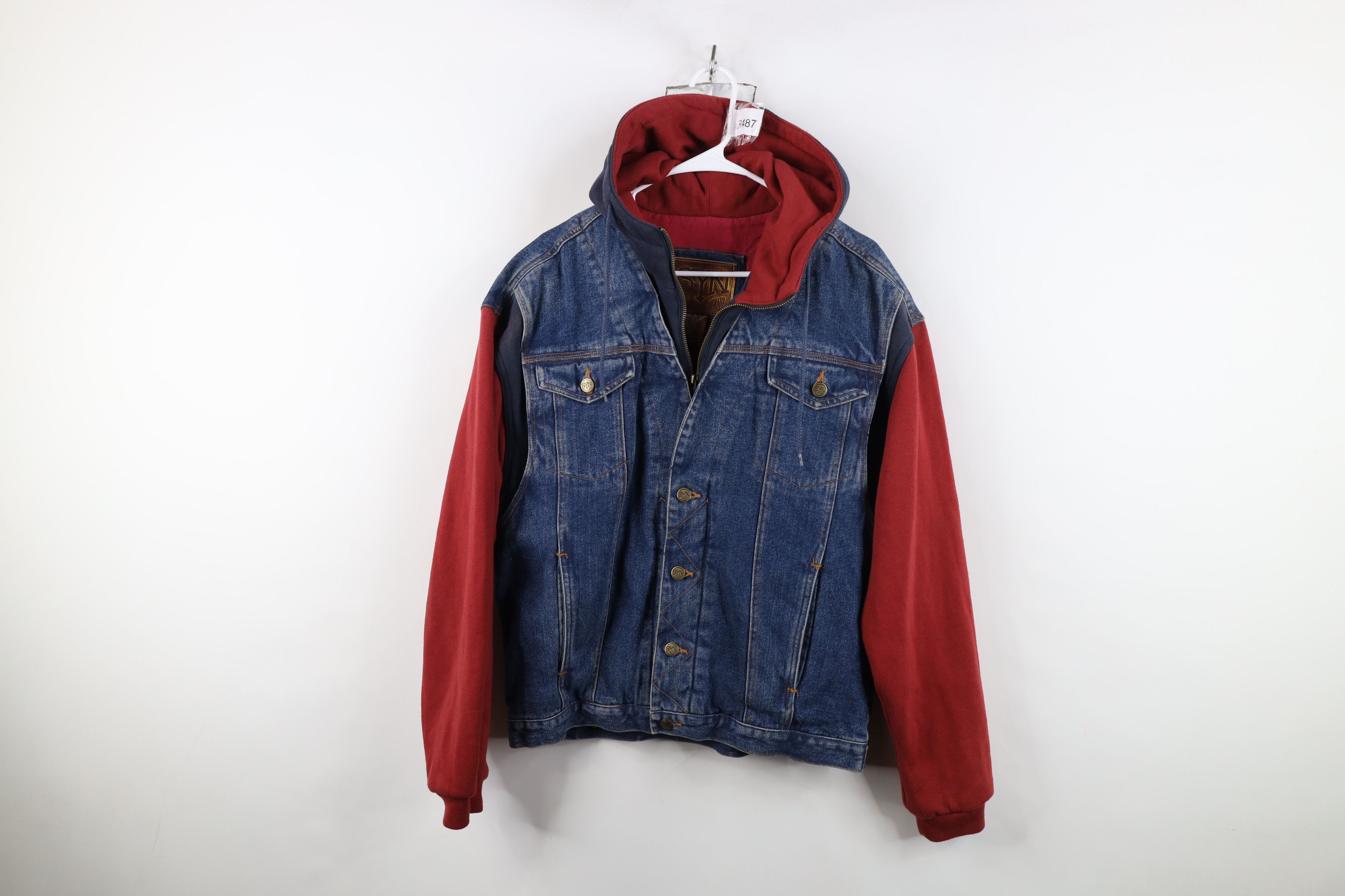 Vintage Vintage 90s Y2K Streetwear Hooded Denim Jean Trucker Jacket Size US S / EU 44-46 / 1 - 1 Thumbnail