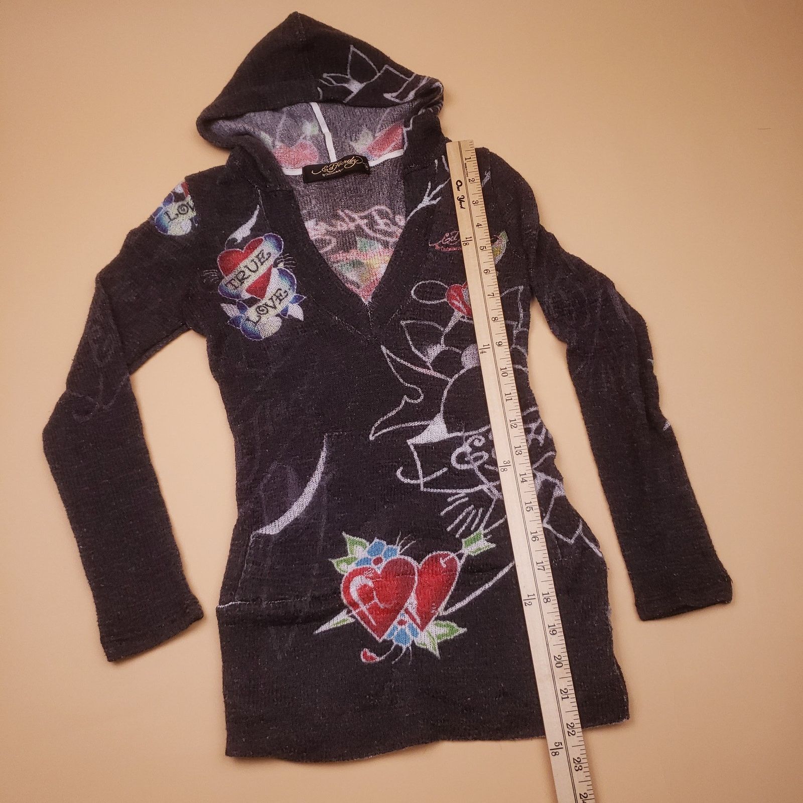 Ed Hardy Vtg Ed Hardy fitted pullover v-neck mini dress PETITE Size XS / US 0-2 / IT 36-38 - 13 Thumbnail