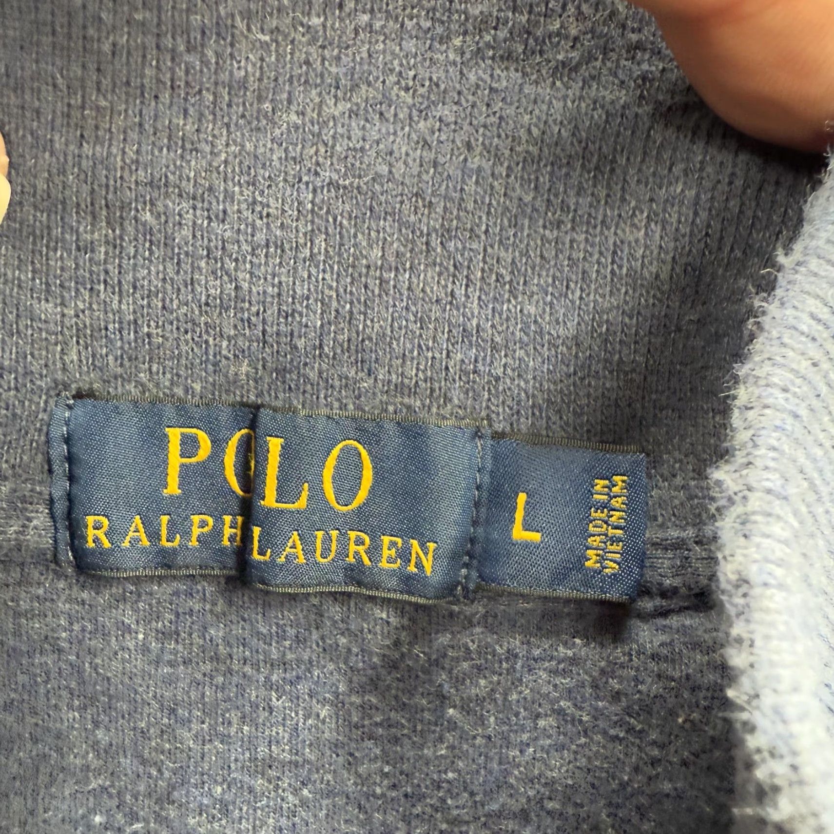 Polo Ralph Lauren Polo Ralph Lauren Sweater Mens Large Blue Half Zip Pullover Mock Neck Pony Logo Knit Pullover Long Sleeve 100% Cotton Casual Size US L / EU 52-54 / 3 - 3 Thumbnail