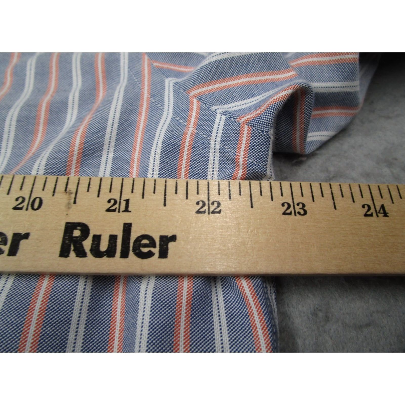 Brooks Brothers BROOKS BROTHERS Dress Shirt Men L Blue Orange Striped Supima Non-Iron Button-Down Collar Vintage: No Size 42R - 6 Thumbnail