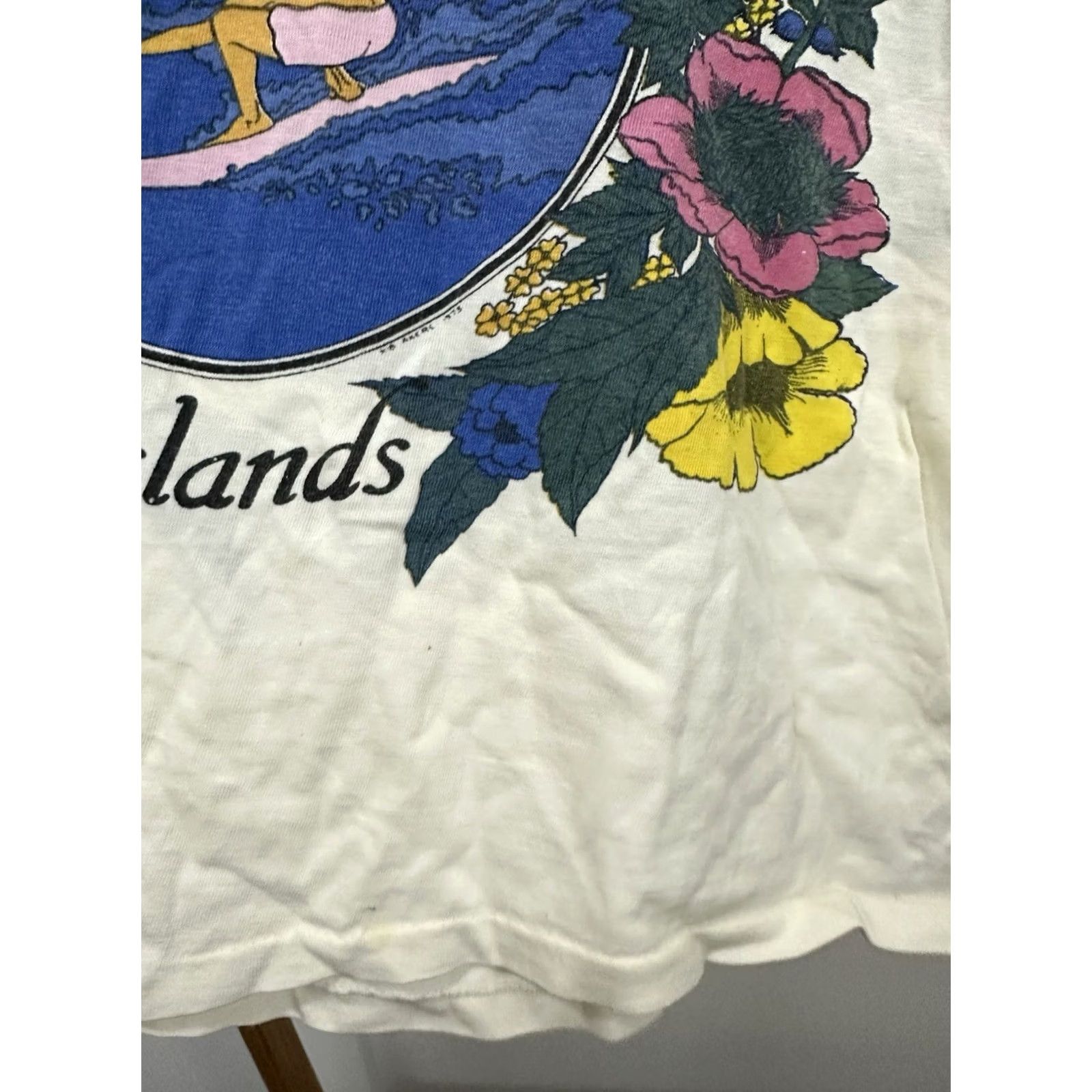Doublet VTG 70s Poly Tees Hawaiian Islands Surf Tank Top Shirt Double Sided Print Size M Shirt Mens White Beach Surf Wave 70s VTG Size US M / EU 48-50 / 2 - 7 Thumbnail