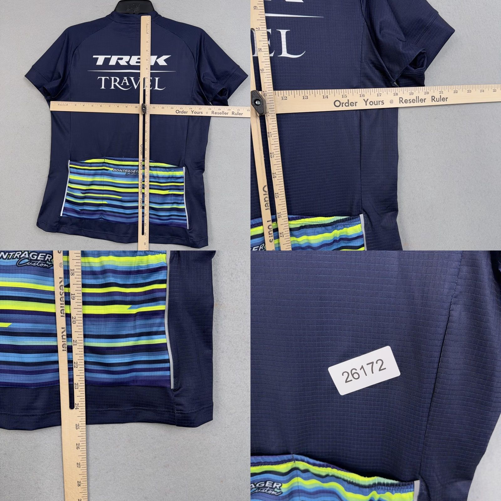 Vintage Bontrager Jersey Womens M Navy Blue Trek Travel Full Zip Cycling Top Bike Size M / US 6-8 / IT 42-44 - 8 Thumbnail