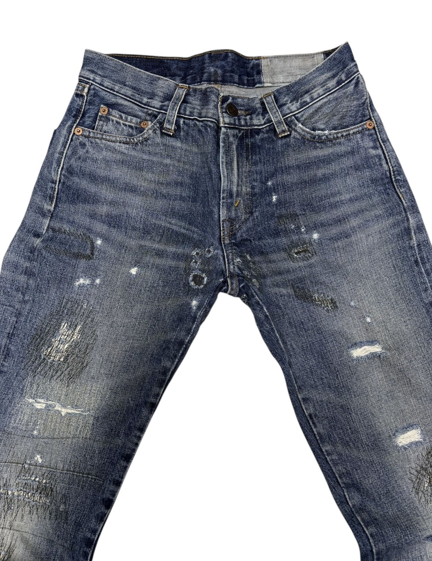 Levi's VINTAGE LEVIS 505 BIG E SELVEDGE DISTRESSED DENIM JEAN Size 27" / US 4 / IT 40 - 11 Thumbnail