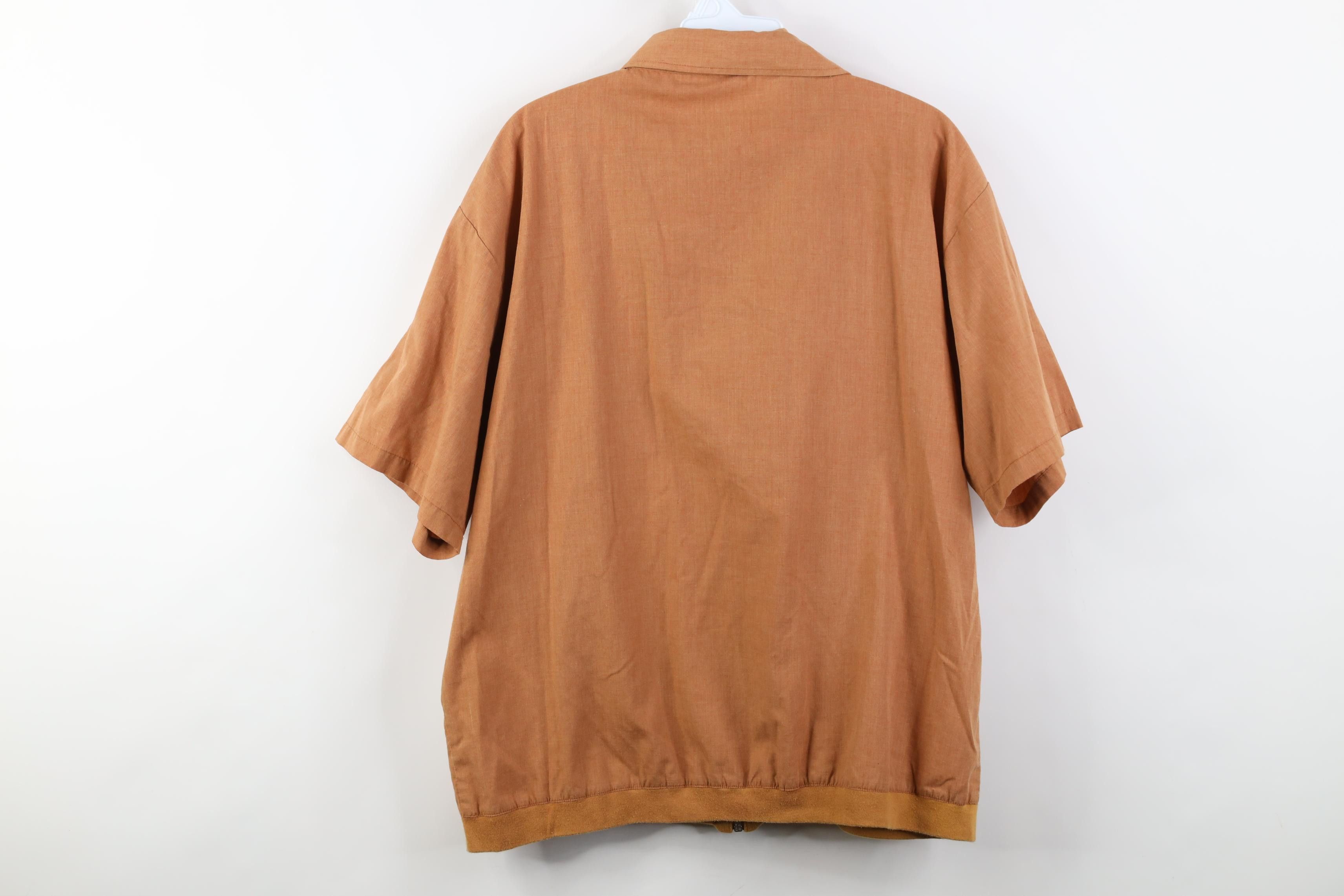 Vintage Vintage 90s Streetwear Short Sleeve Full Zip Shirt Jacket Size US L / EU 52-54 / 3 - 11 Thumbnail