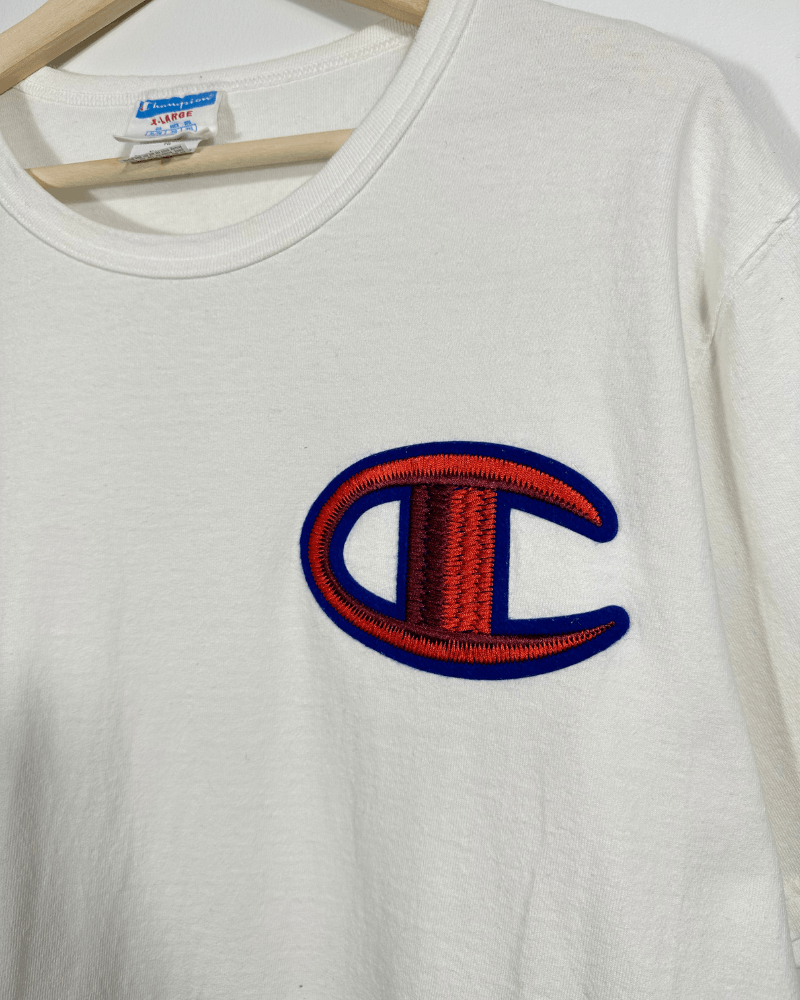 Champion × Vintage Champion Big Logo Men's White T-Shirt - Size XL Size US XL / EU 56 / 4 - 4 Thumbnail