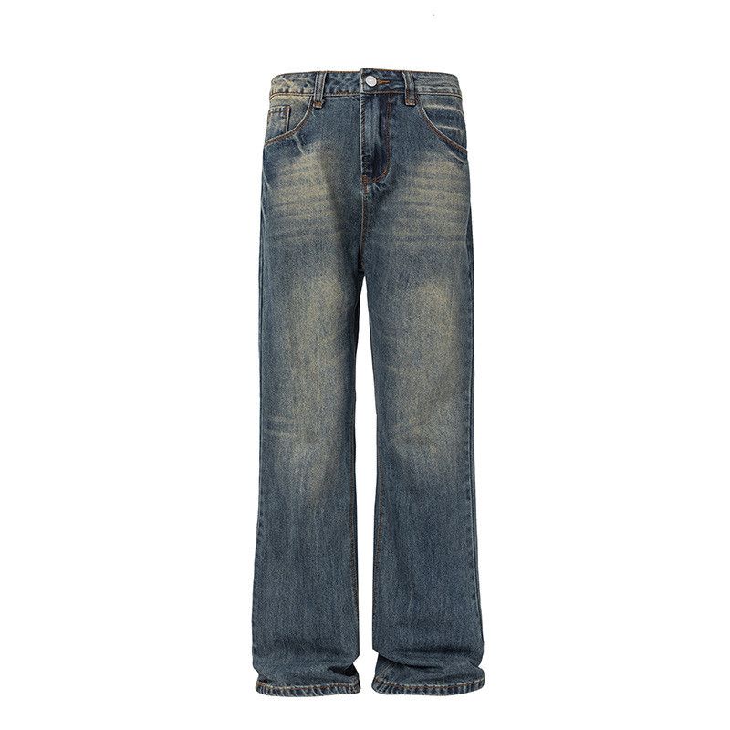 Vintage American street Vibe retro washed distressed jeans for men Size US 32 / EU 48 - 1 Thumbnail