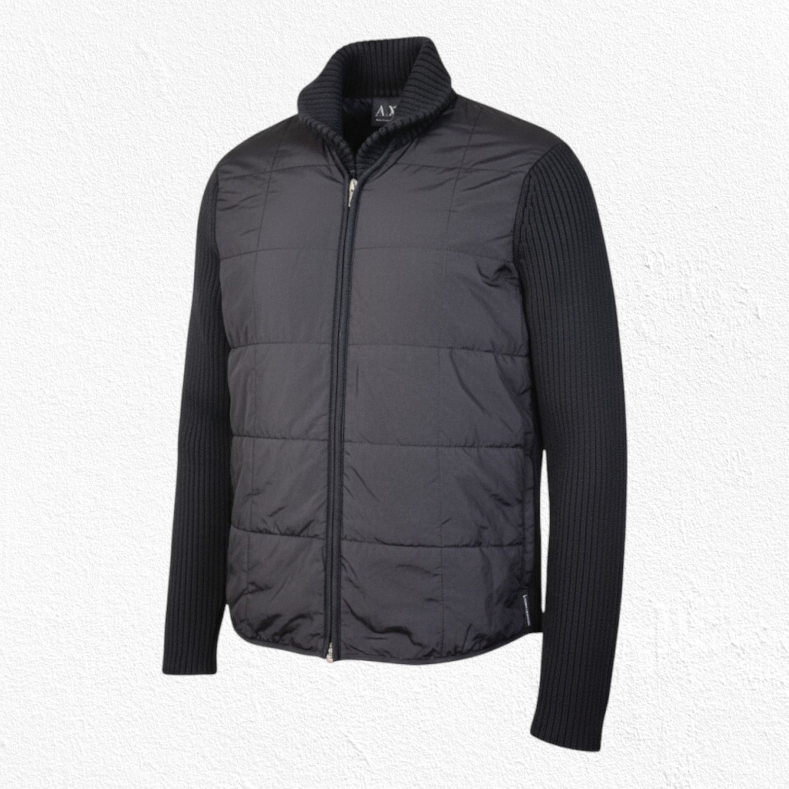 Armani Exchange Armani Exchange Black Ribbed Puffer Front Jacket Size Large Size L / US 10 / IT 46 - 1 Thumbnail