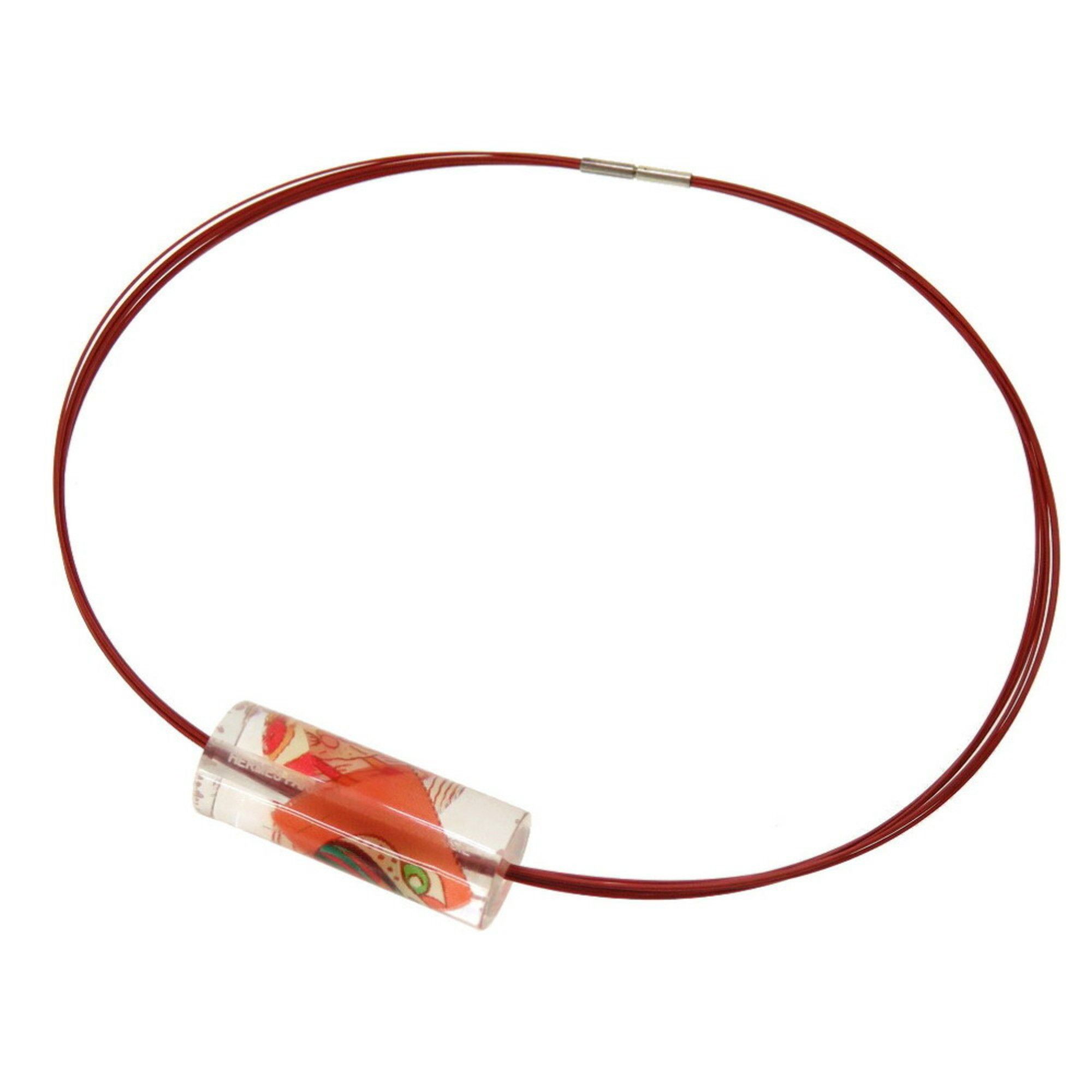 image of Hermes Ricine Choker Plastic Wire Orange, Women's