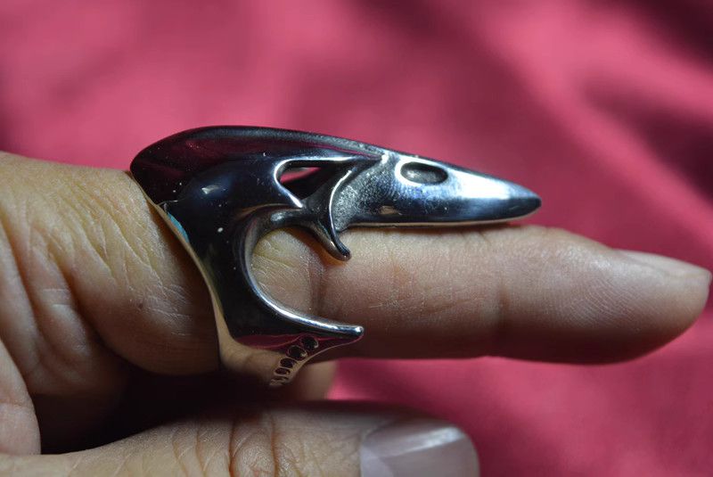 Jewelry Skull Bird Jewelry Rings Open Size Chrome Ring (Size 7-13) Size ONE SIZE - 2 Thumbnail