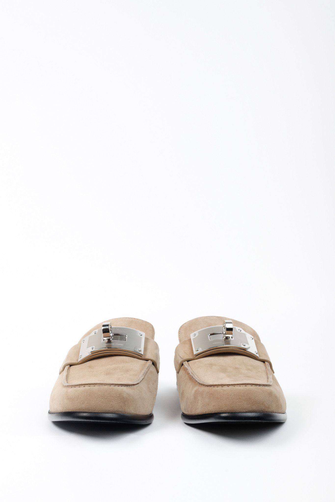 Hermes Hermes Lota Beige Sable Suede Kelly-Buckle Mules Size US 9 / IT 39 - 3 Thumbnail