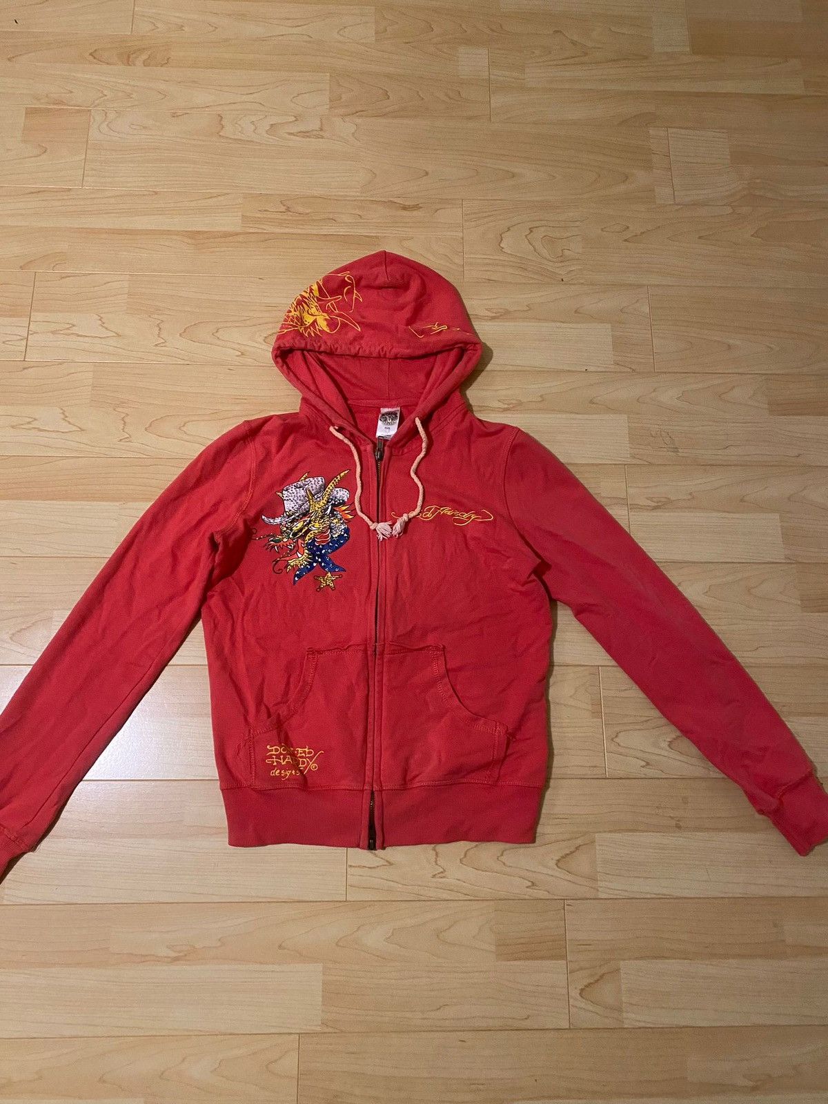 Don ed hardy by Christian Audigier red dragon hoodie