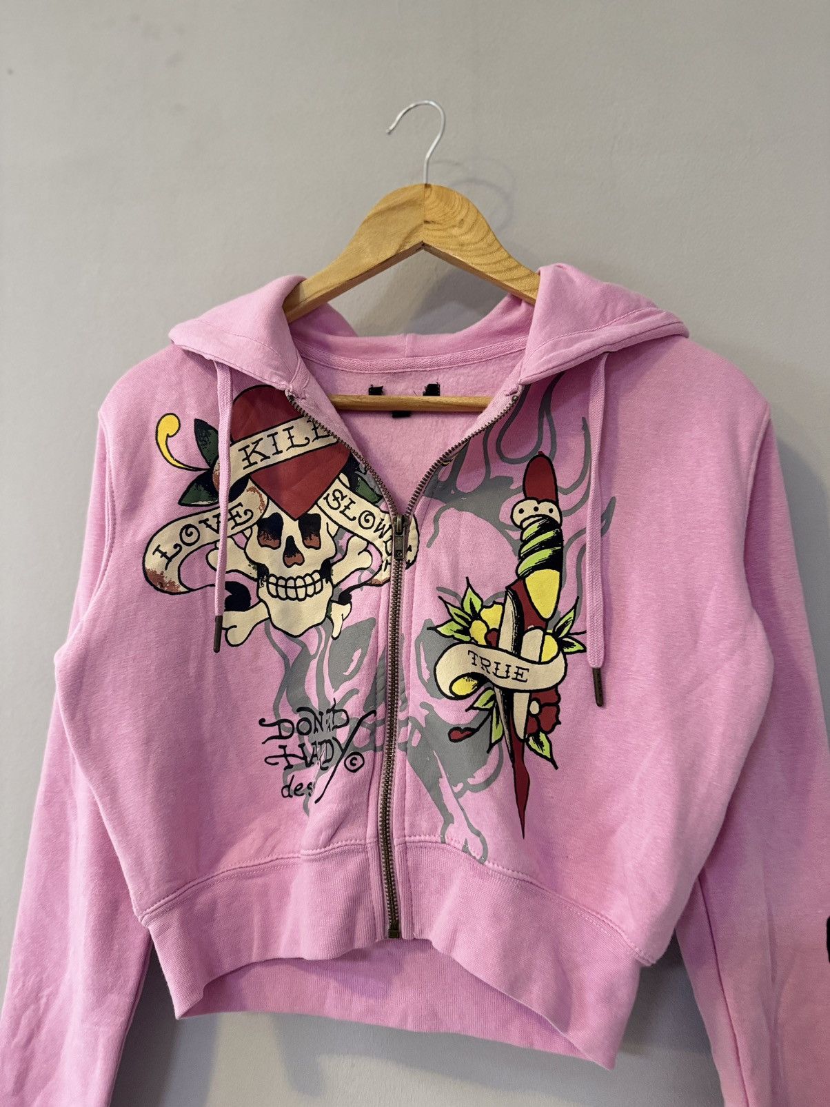 Ed Hardy Vintage Ed Hardy Style Math & Kate Skull Zip Up Hoodie Y2K Size S / US 4 / IT 40 - 2 Thumbnail
