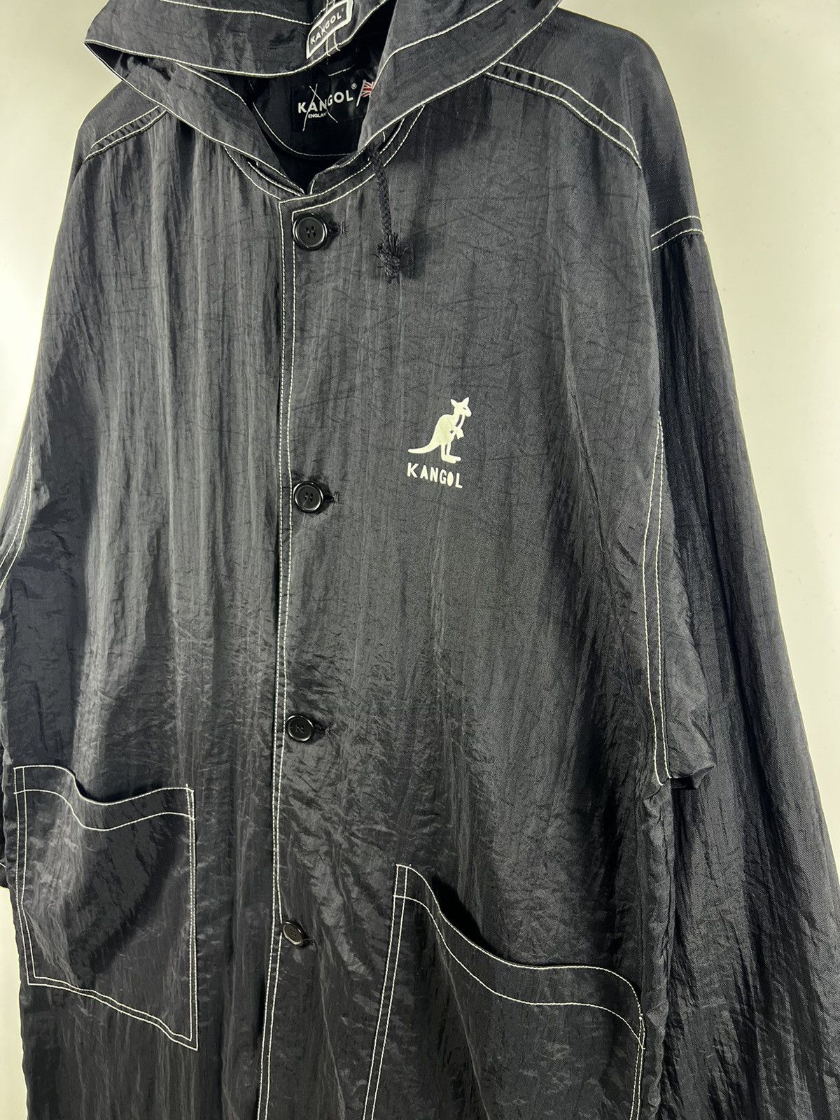 Kangol 🔥 Streetwear 🔥 Kangol black polyester long Rain Coat Size US L / EU 52-54 / 3 - 2 Thumbnail