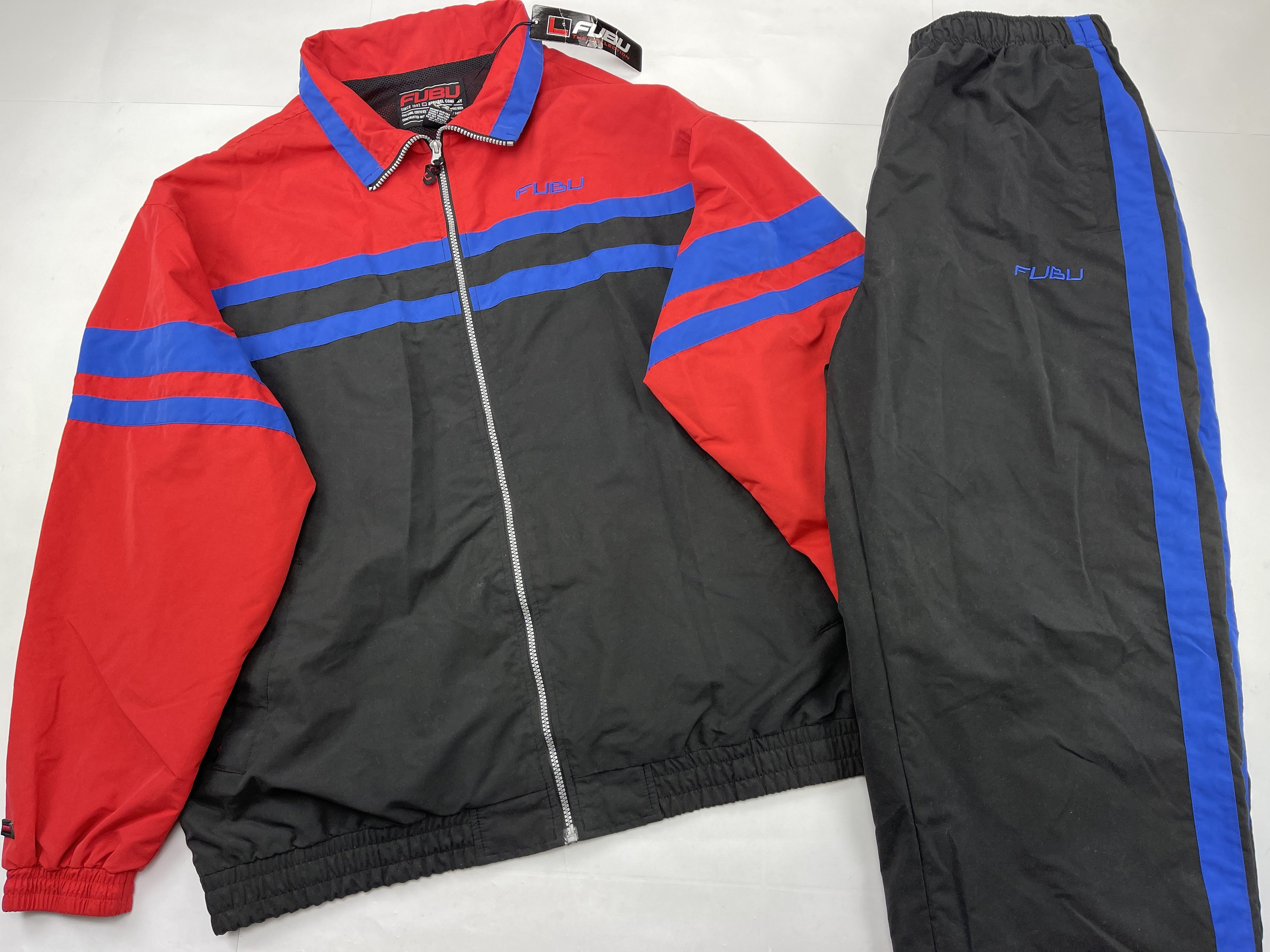 Fubu FUBU tracksuit, baggy track suit jacket and pants set 90s XL Size US XL / EU 56 / 4 - 2 Thumbnail