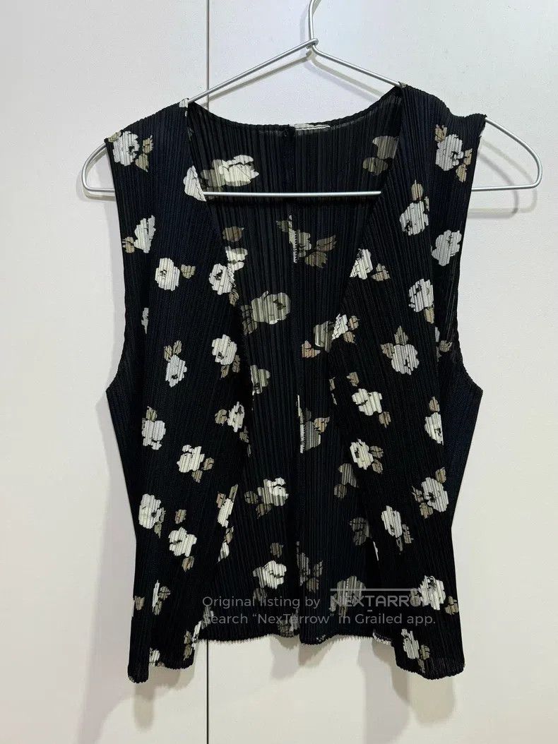Issey Miyake Issey Miyake Black Floral Vest Size L / US 10 / IT 46 - 3 Thumbnail