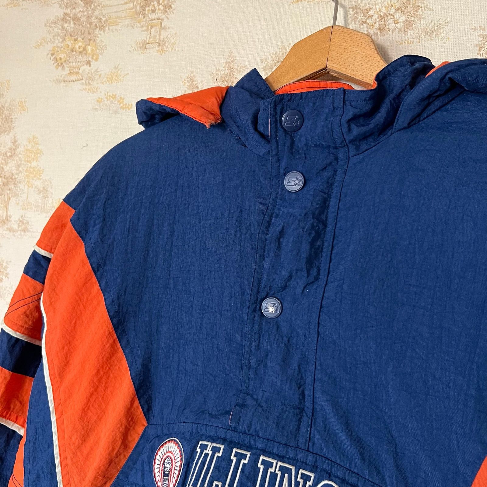 Starter 1990s Starter Illinois Fighting Illini Jacket | Large Size US L / EU 52-54 / 3 - 3 Thumbnail