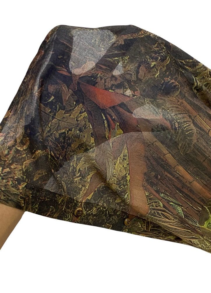 Vintage 90s D&G Safari Print Paper Thin Button Ups Shirt