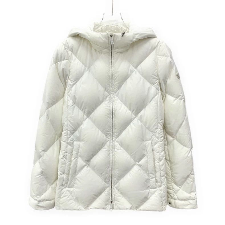 Prada Prada White diamond-shaped plaid triangle label hooded zip Size US XXS / EU 40 - 1 Thumbnail