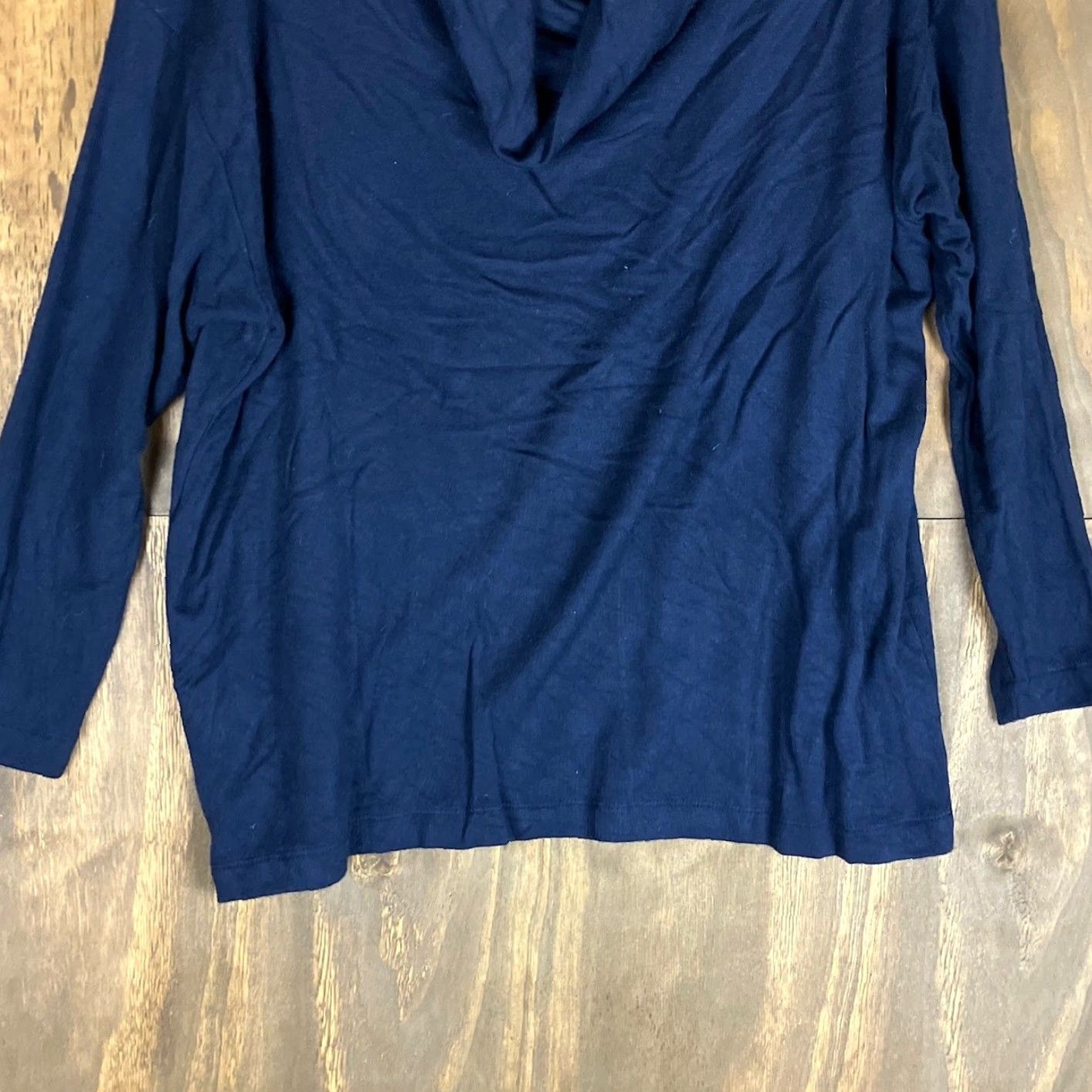 Lou & Grey Lou & Grey Womens Sweater Navy Blue Cowl Neck Long Sleeve XSmall Stretch Casual, Fall, Winter, Regular Fit, Pullover, Solid, Knit Size XS / US 0-2 / IT 36-38 - 3 Thumbnail