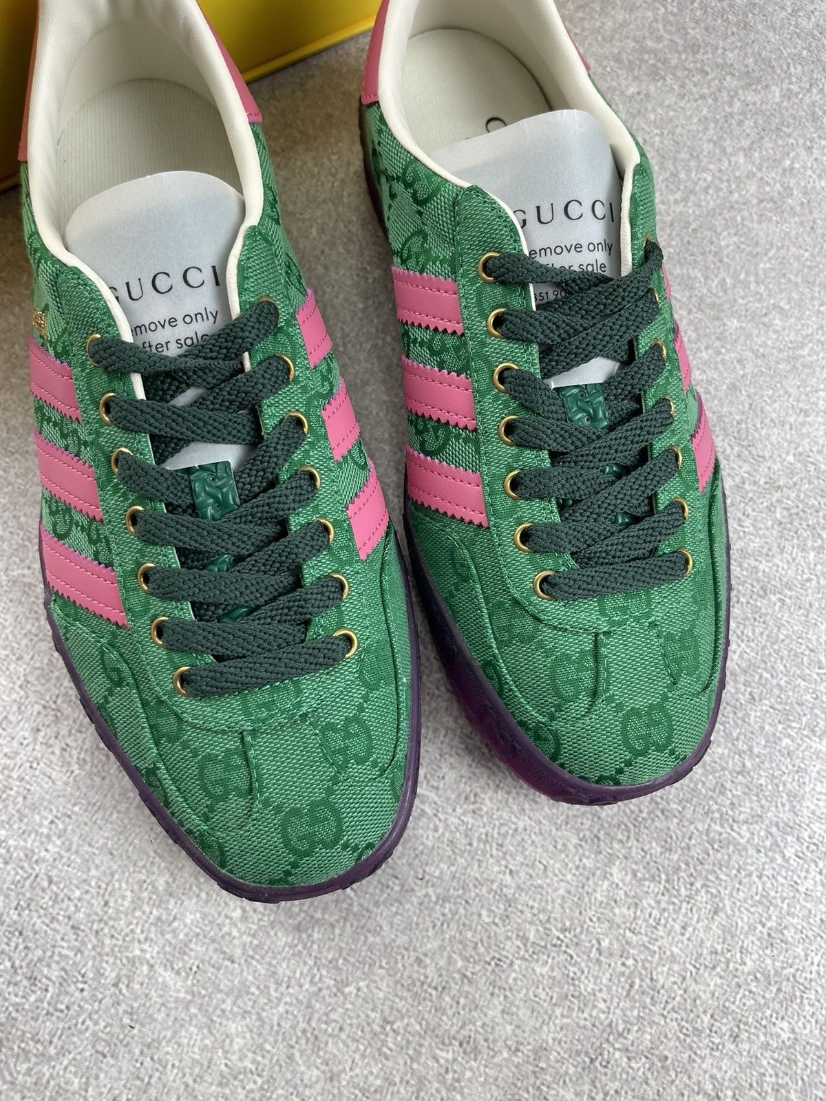 Gucci Adidas x Gucci Gazelle Green GG Monogram Sneakers Size 38 Size US 6.5 / IT 36.5 - 3 Thumbnail