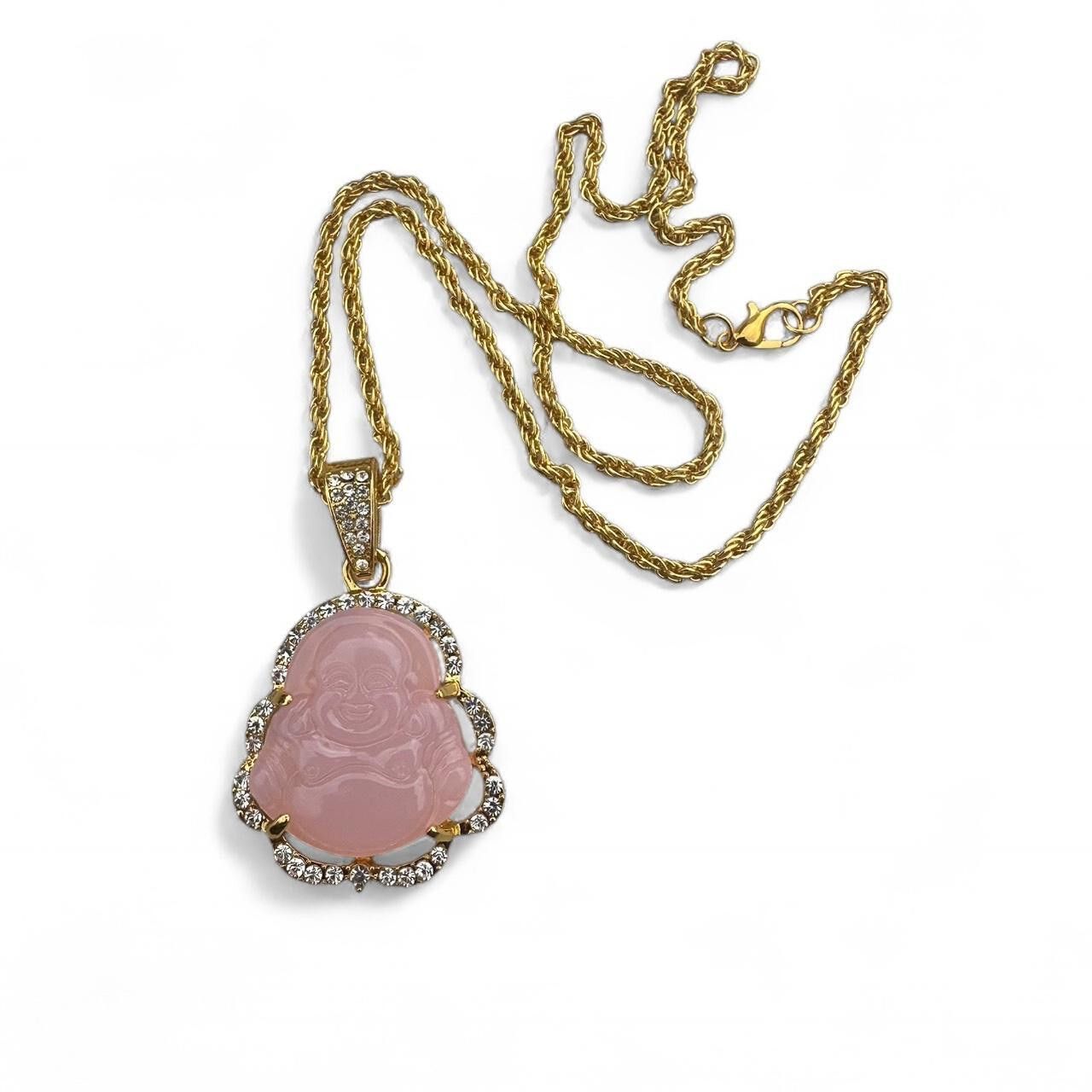Other 14k gold tone jade Buddha pendant with rope chain Size ONE SIZE - 1 Thumbnail