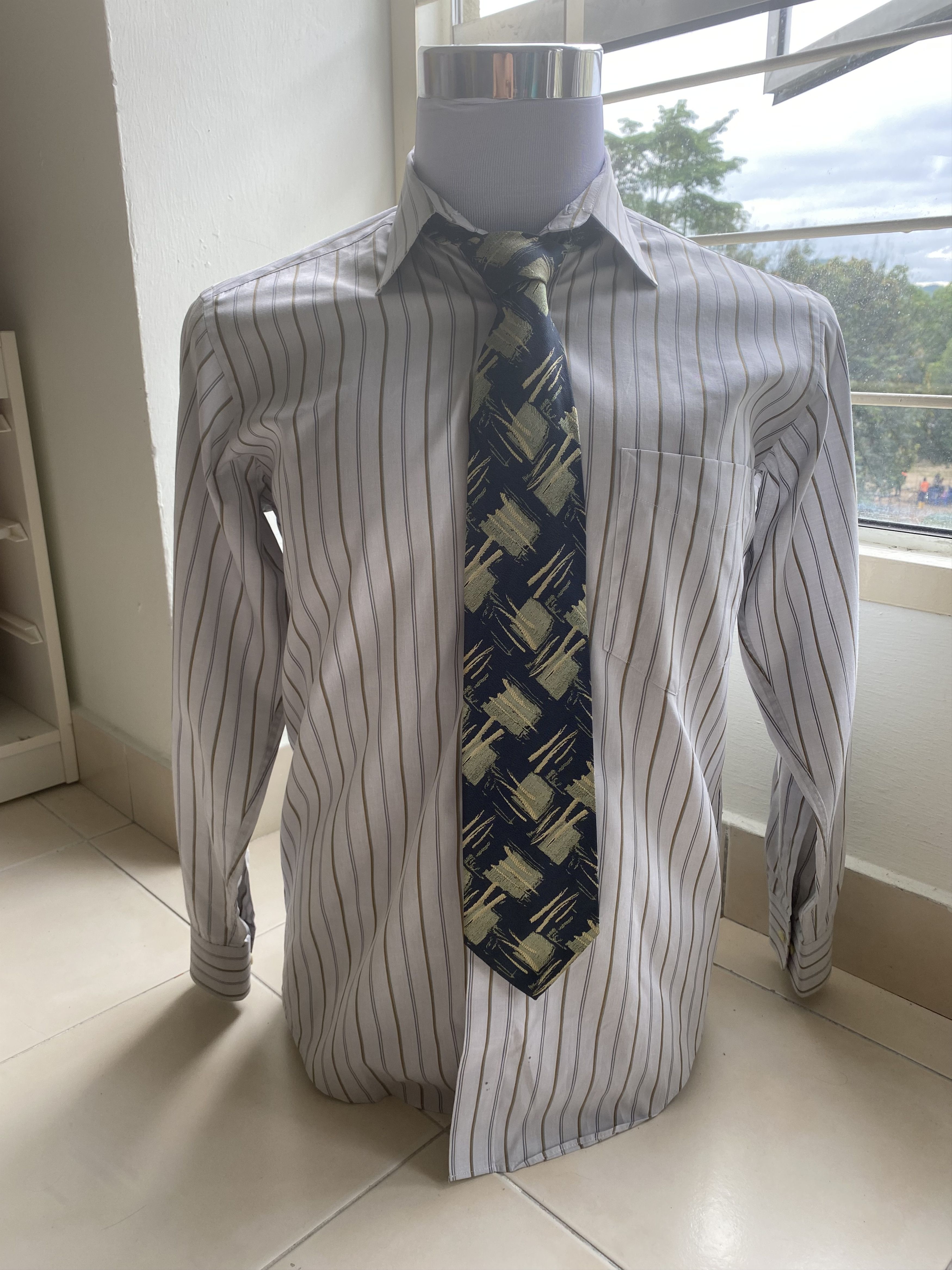 Issey Miyake Issey Miyake Striped Button Up With Tie Size US M / EU 48-50 / 2 - 4 Thumbnail