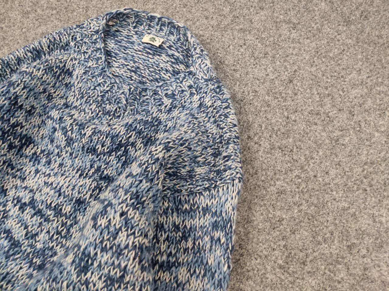 Designer Pachamama Design Handmade Knit Wool Blue Pullover Sweater Size US L / EU 52-54 / 3 - 4 Thumbnail