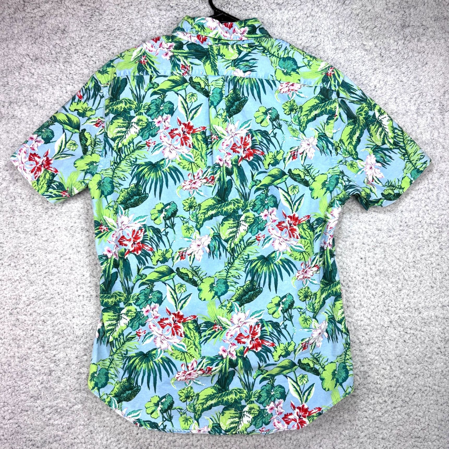 Polo Ralph Lauren VINTAGE Polo Ralph Lauren Slim Fit Floral Aloha Button Down Short Sleeve Oxford Shirt L Size US L / EU 52-54 / 3 - 3 Thumbnail