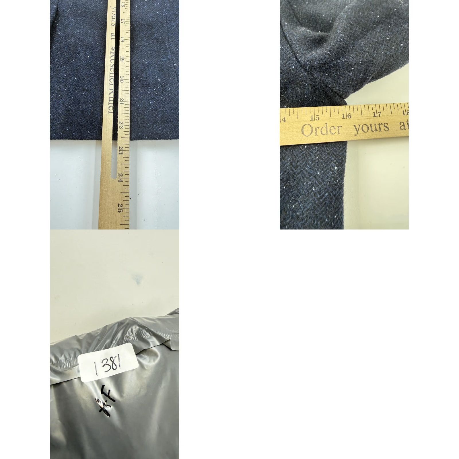 Abercrombie & Fitch Abercrombie & Fitch Blazer Womens 0 Navy Herringbone Tweed One Button Jacket Size XS / US 0-2 / IT 36-38 - 8 Thumbnail