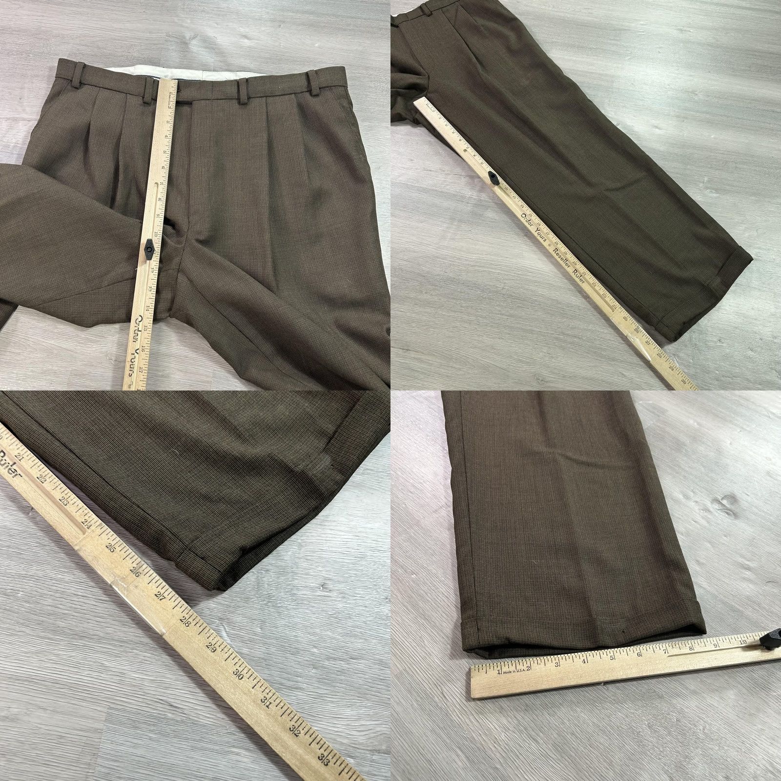 Ralph Lauren Lauren Ralph Lauren Suit Mens 48 Wool Cashmere Brown Check 2 Piece Jacket Trousers Business Formal Wedding Mens Size 48R - 11 Thumbnail