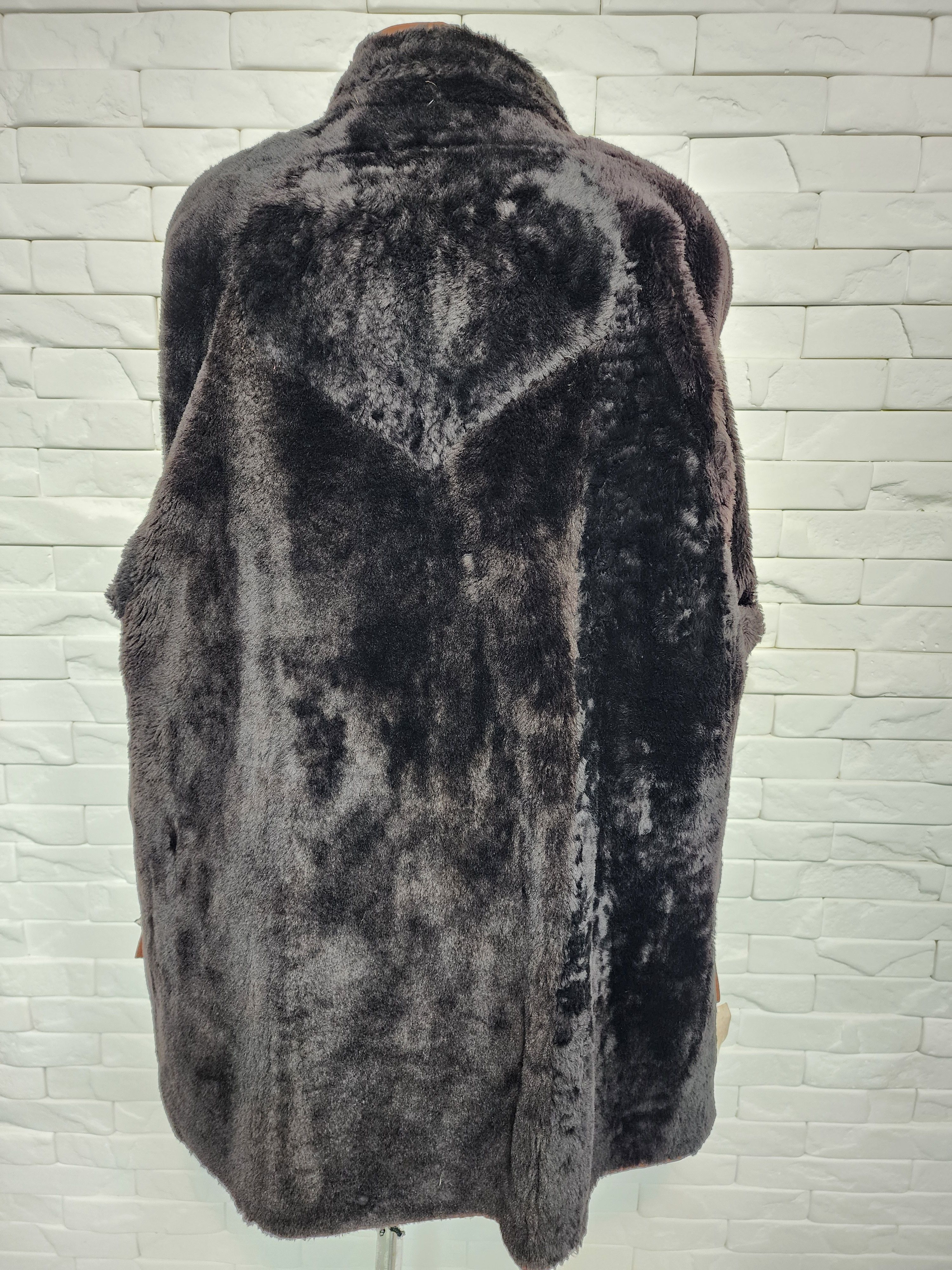 Genuine Leather Brown Women's Sheepskin Coat Size XXL / US 16-18 / IT 52-54 - 7 Thumbnail