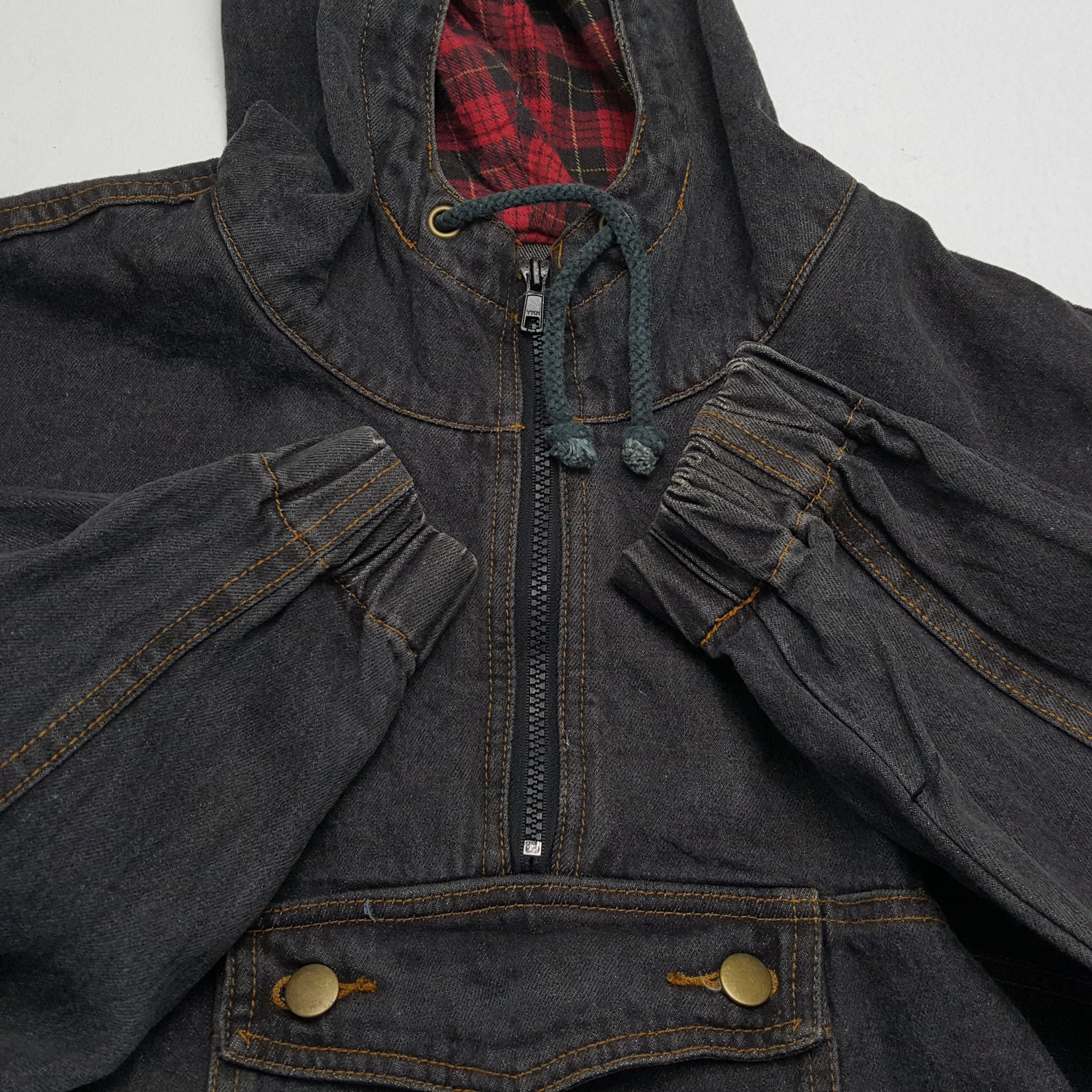 Japanese Brand × Vintage Half Zipper Denim X Custom NUMBER (N)INE Rare Design Jacket Size US XL / EU 56 / 4 - 8 Thumbnail