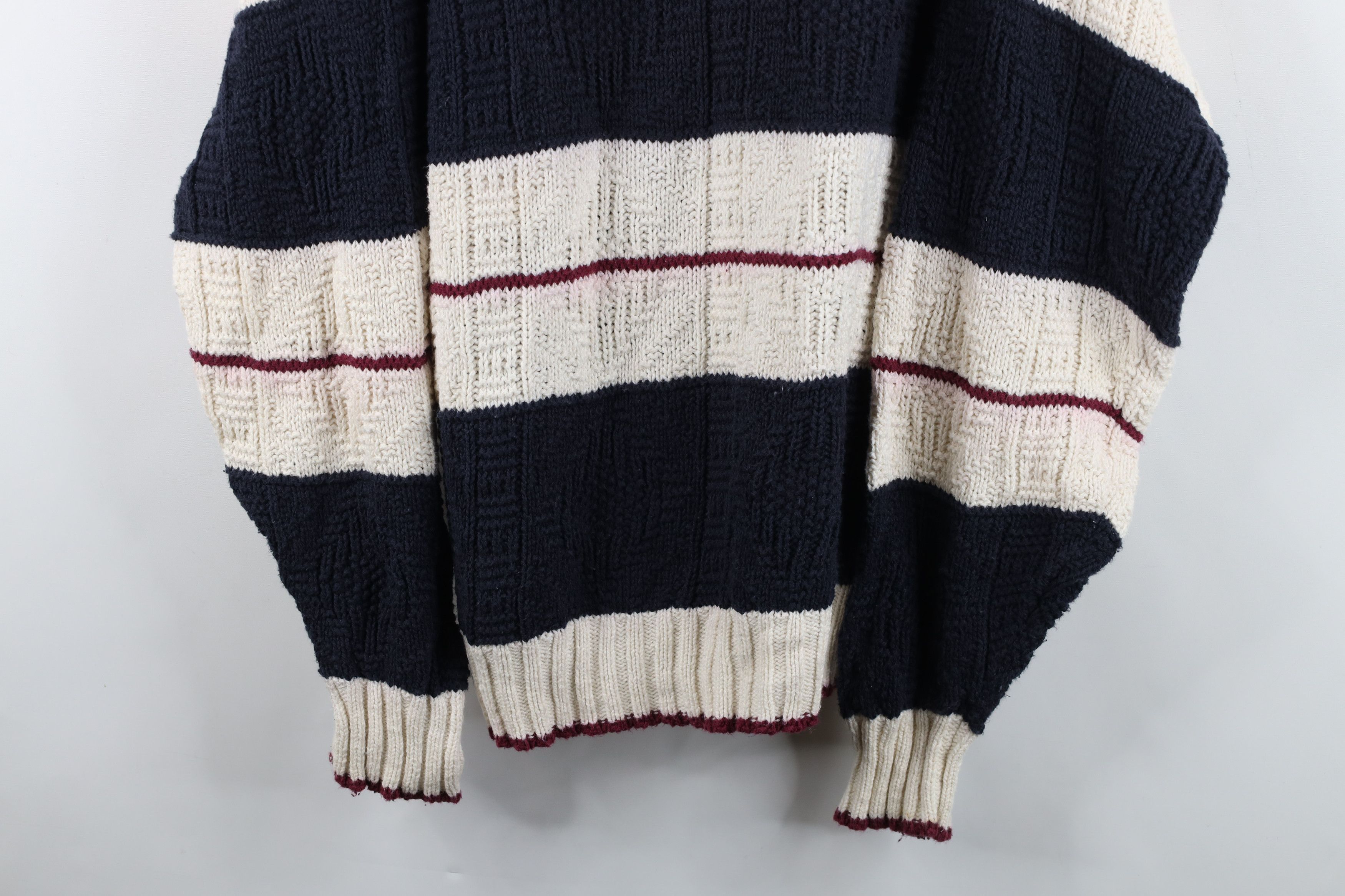 Vintage Vintage 90s Streetwear Striped Cotton Knit Sweater USA Size US M / EU 48-50 / 2 - 3 Thumbnail
